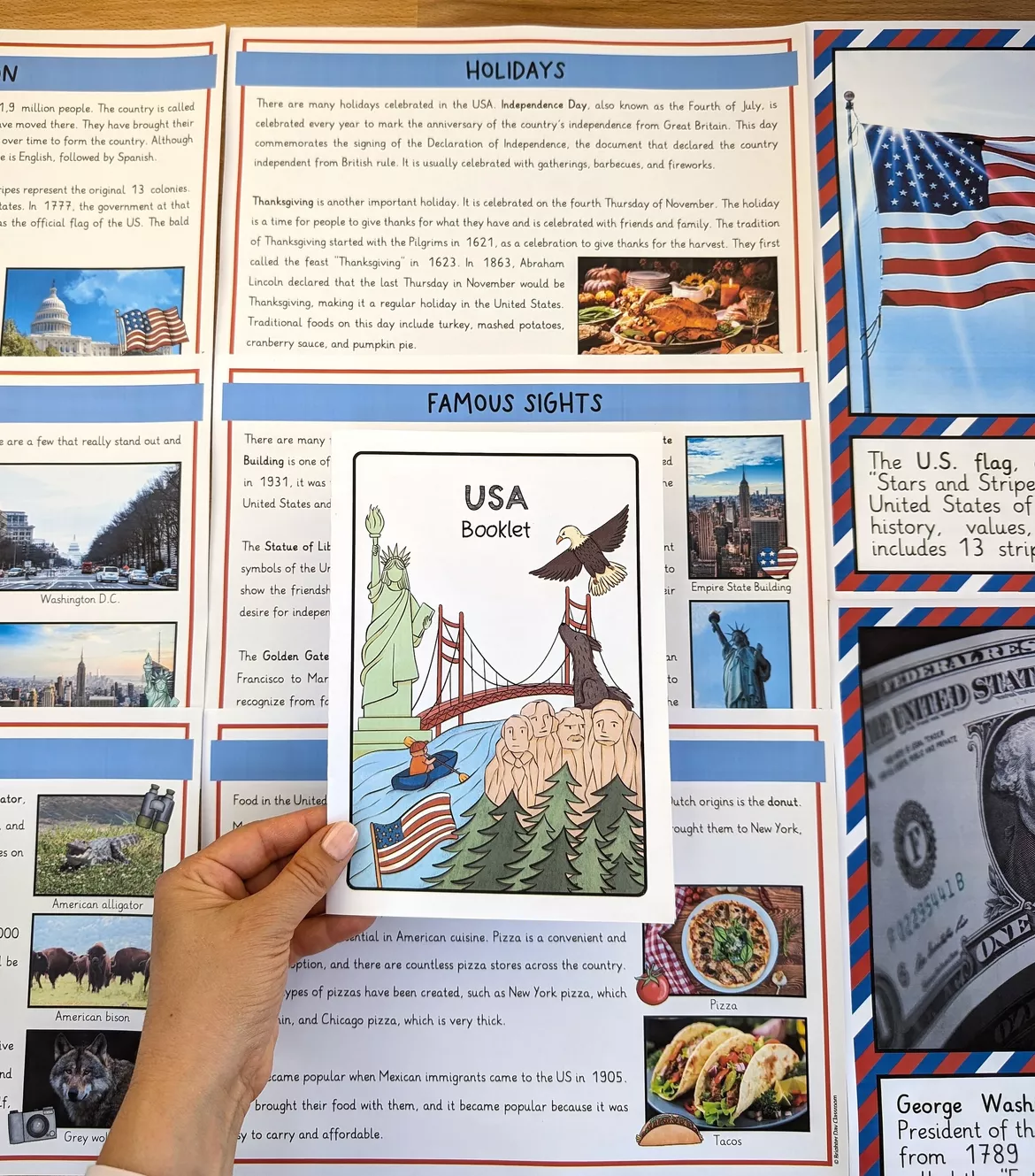 Bild in der Beschreibung des Unterrichtsmaterials USA Lernwerkstatt | Stationenlernen Englisch Klasse 7 & 8 – Landeskunde, Leseverstehen & mehr von Brighter Day Classroom #2