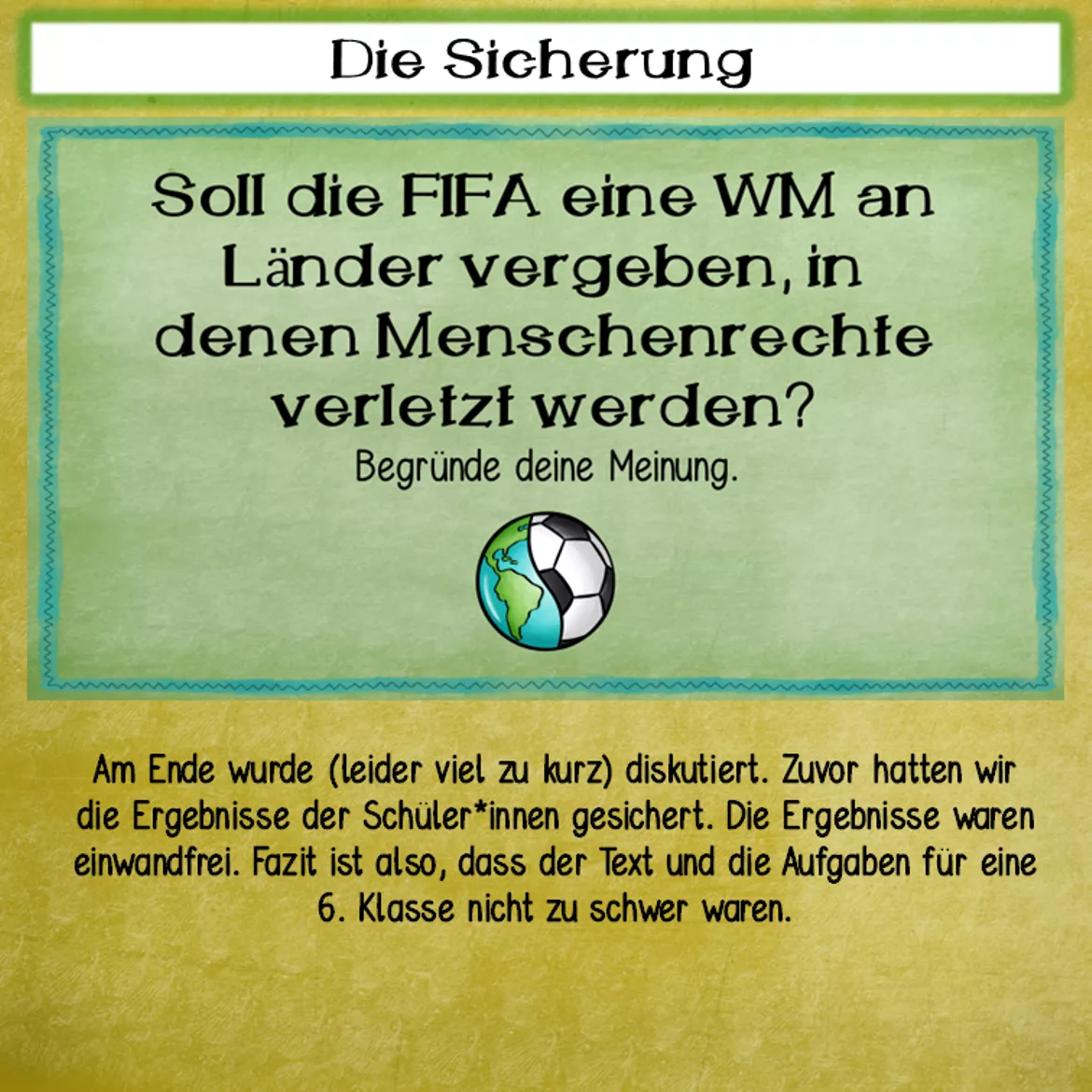 Bild in der Beschreibung des Unterrichtsmaterials Fußball-WM 2026 kritisch betrachtet: Menschenrechte, Gastgeberländer & FIFA von Sandras Ideenkiste #9