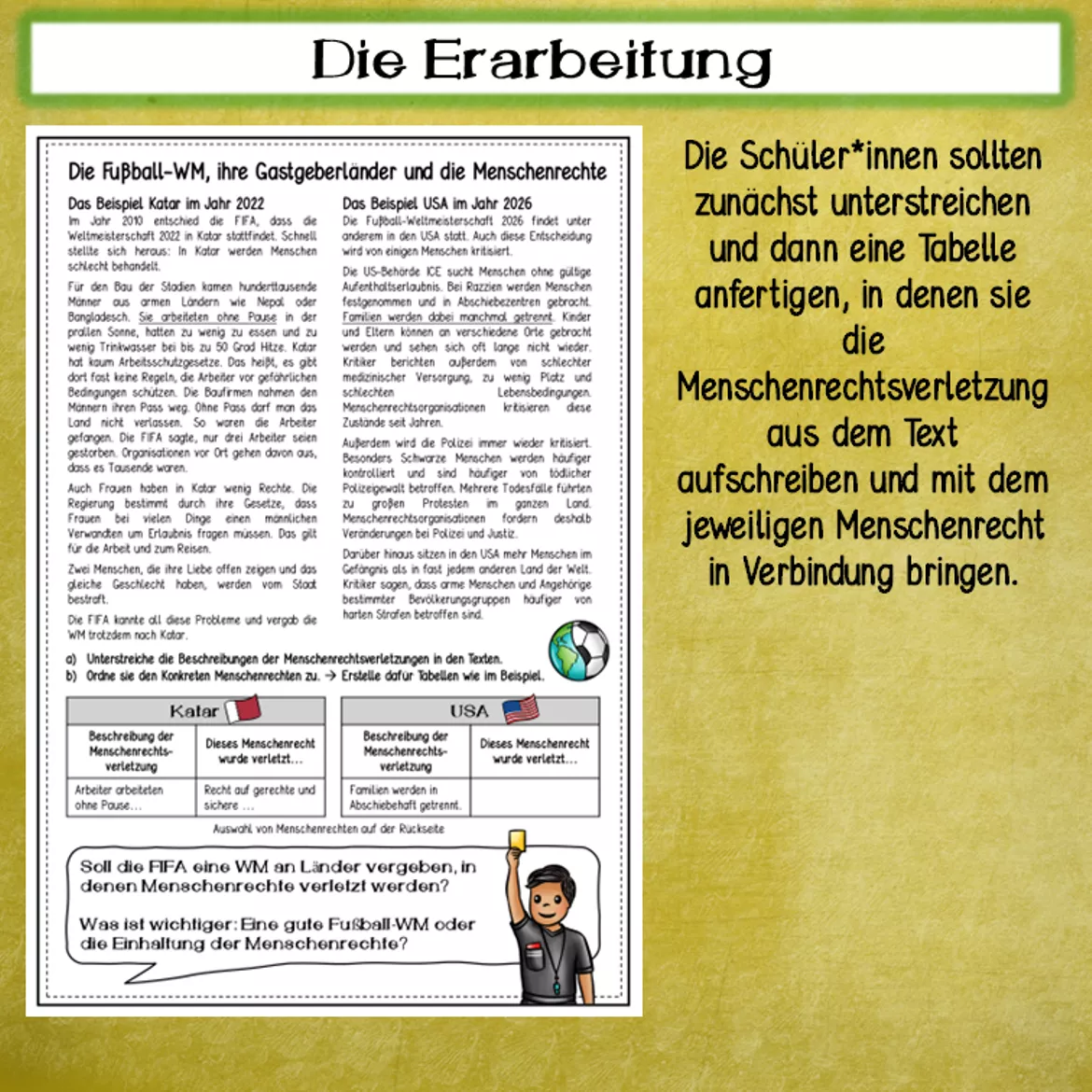 Bild in der Beschreibung des Unterrichtsmaterials Fußball-WM 2026 kritisch betrachtet: Menschenrechte, Gastgeberländer & FIFA von Sandras Ideenkiste #7