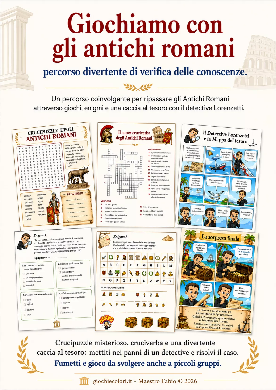Bild in der Beschreibung des Unterrichtsmaterials Giochiamo con gli antichi romani (verifica) von Maestro Fabio Giochiecolori #1