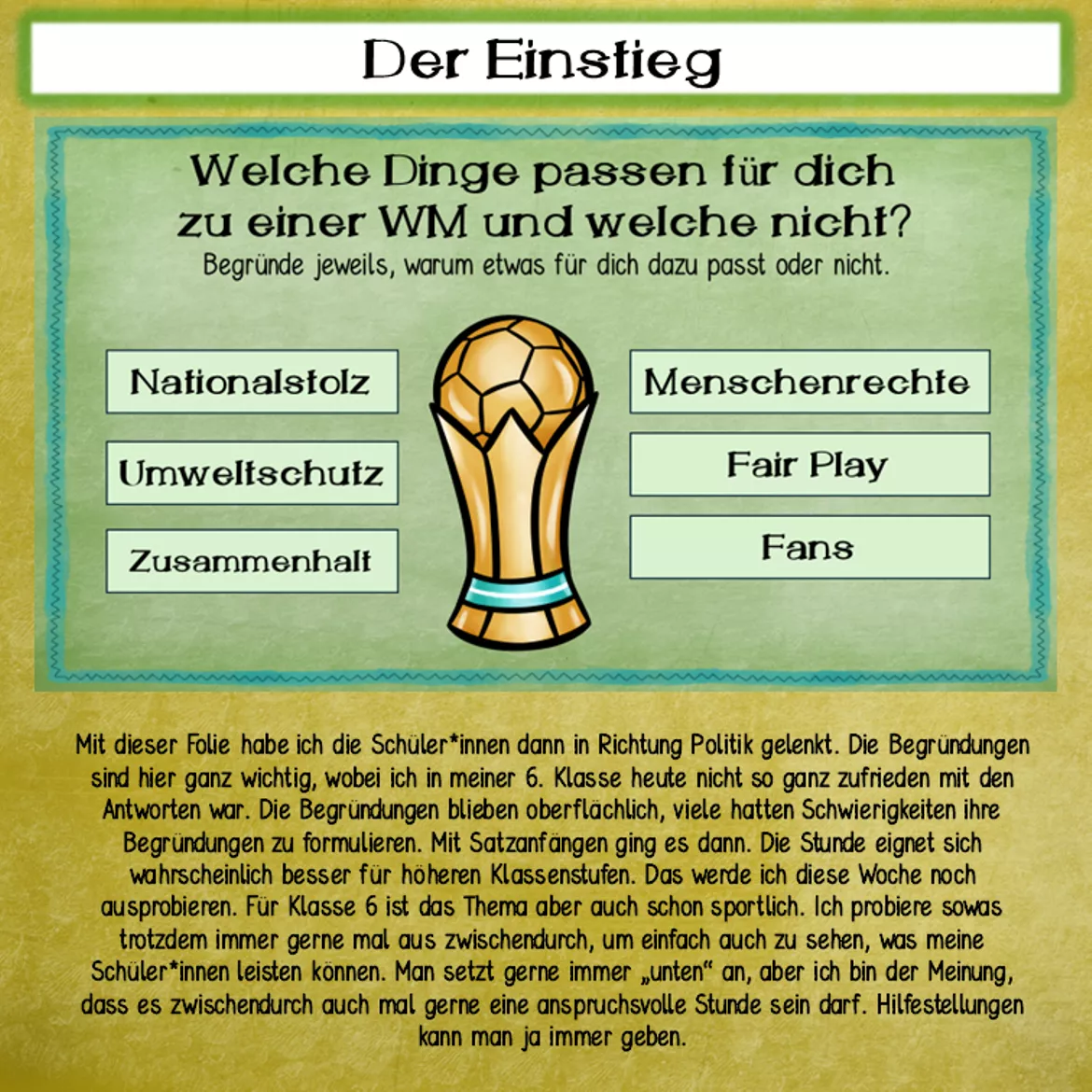 Bild in der Beschreibung des Unterrichtsmaterials Fußball-WM 2026 kritisch betrachtet: Menschenrechte, Gastgeberländer & FIFA von Sandras Ideenkiste #4