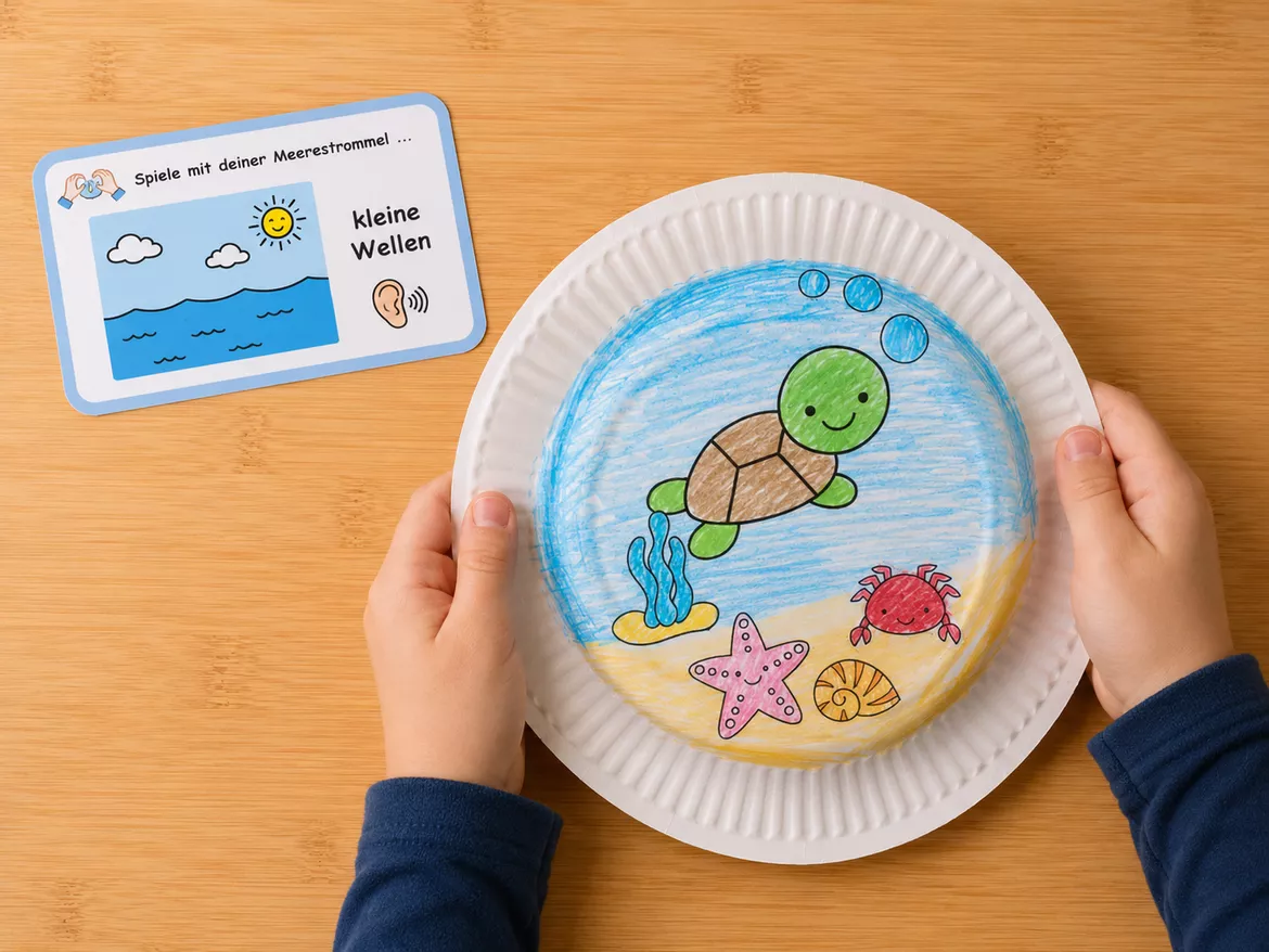Bild in der Beschreibung des Unterrichtsmaterials Meerestrommel (Ocean Drum) basteln & spielen – Musik, Klanggeschichte und Wahrnehmung im Sommer von DieRelitante #1