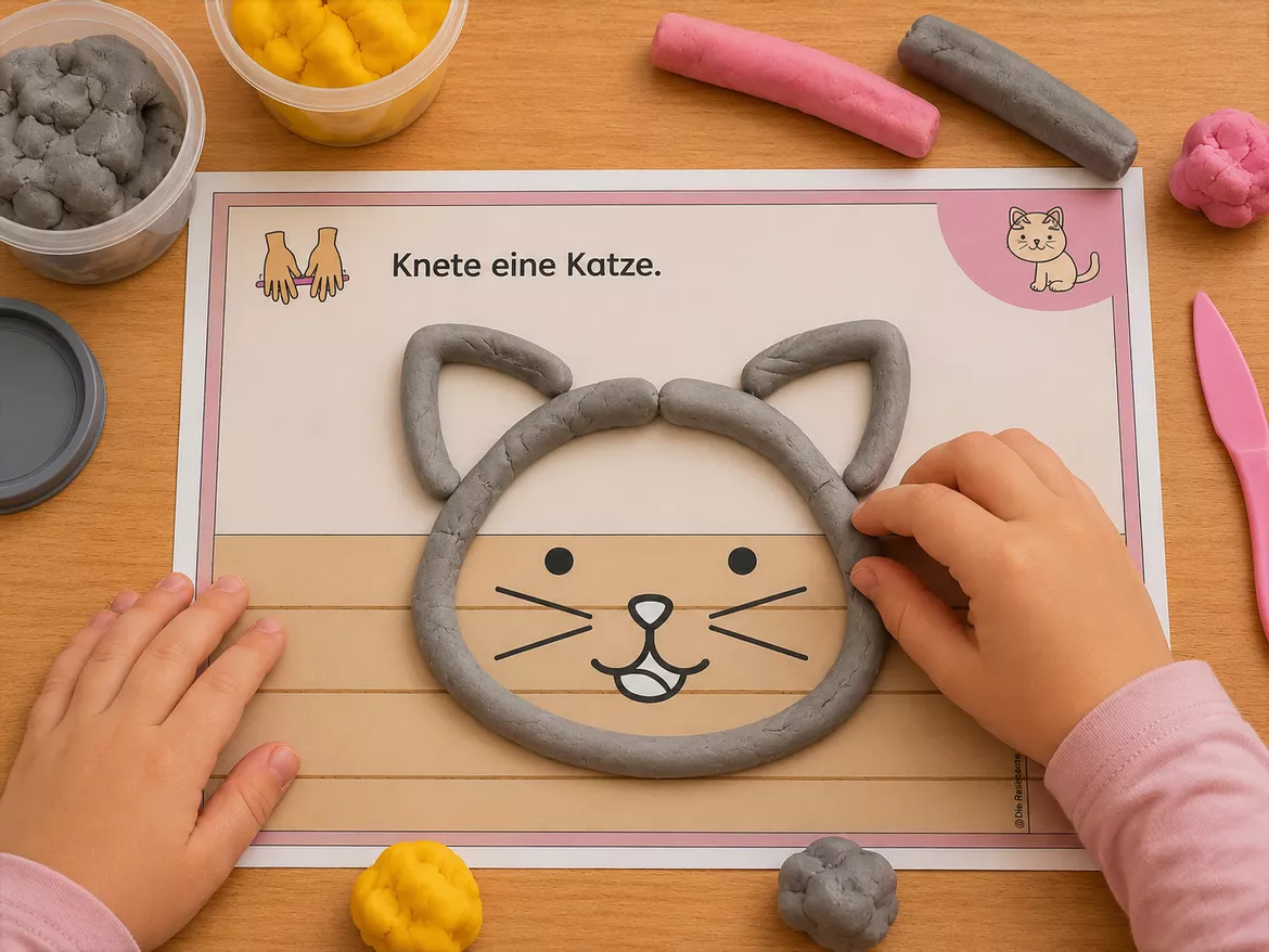 Bild in der Beschreibung des Unterrichtsmaterials Haustiere kneten – Knetkartei zur Feinmotorik für Kindergarten, Vorschule, Grundschule & Förderunterricht von DieRelitante #1
