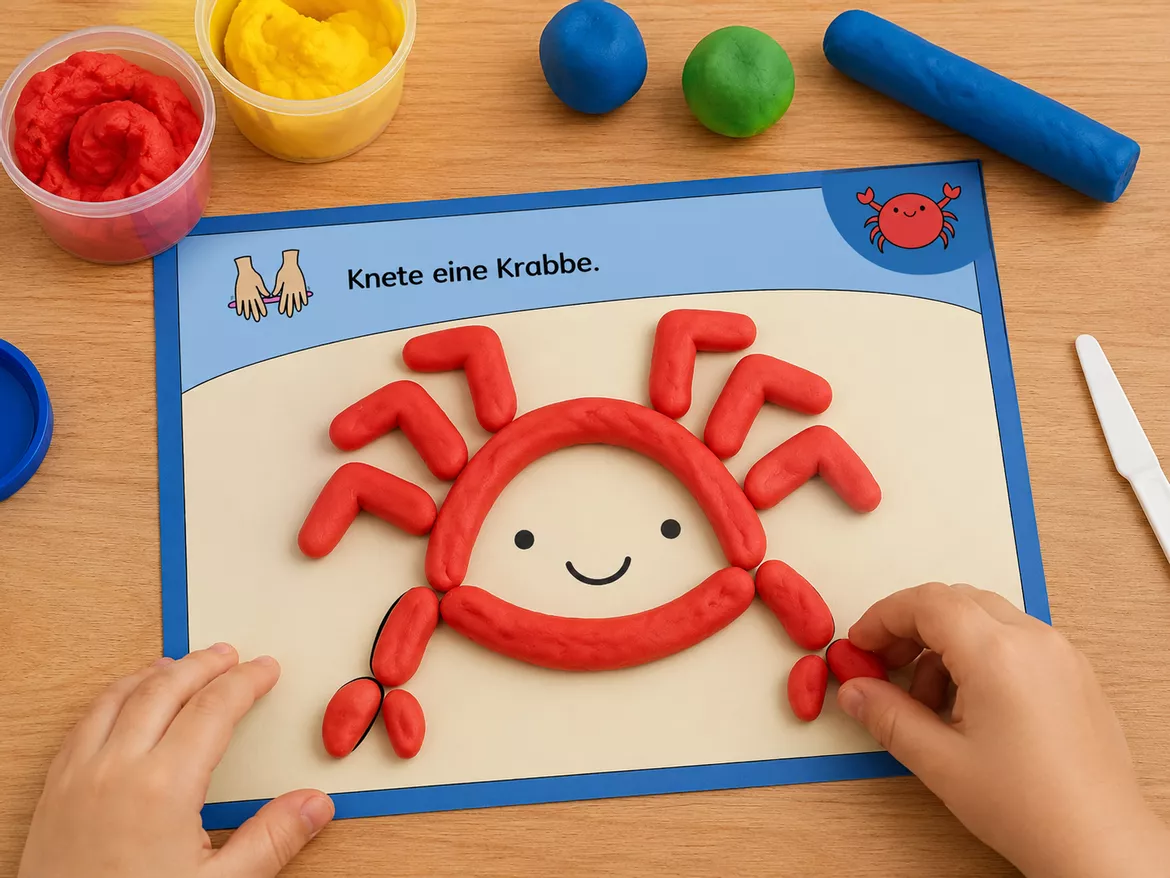 Bild in der Beschreibung des Unterrichtsmaterials Meerestiere kneten – Knetkartei für Feinmotorik, Vorschule, Grundschule & Förderunterricht von DieRelitante #1