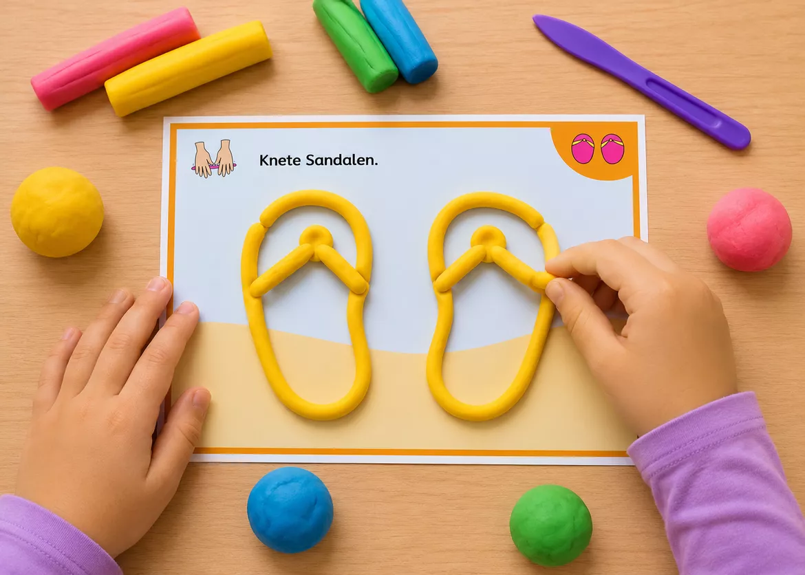 Bild in der Beschreibung des Unterrichtsmaterials Sommer kneten – Knetkartei zur Feinmotorik für Kindergarten, Vorschule, Grundschule & Förderunterricht von DieRelitante #1