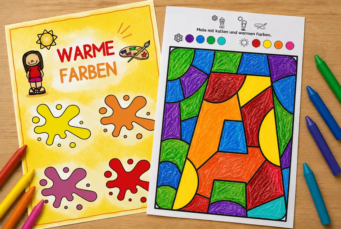 Bild in der Beschreibung des Unterrichtsmaterials Kontrastbilder Buchstaben A–Z & a–z – Warme und kalte Farben von DieRelitante #1