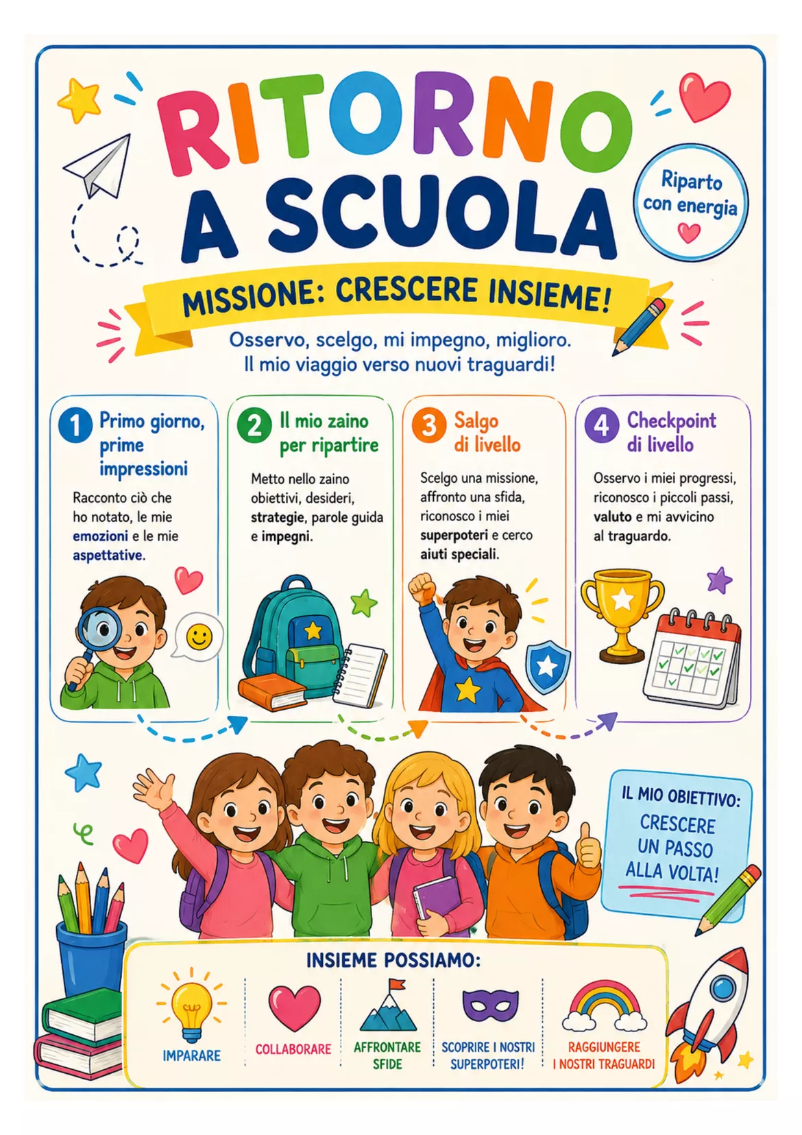Bild in der Beschreibung des Unterrichtsmaterials Kit accoglienza per la scuola primaria: quattro attività von Maestro Fabio Giochiecolori #1