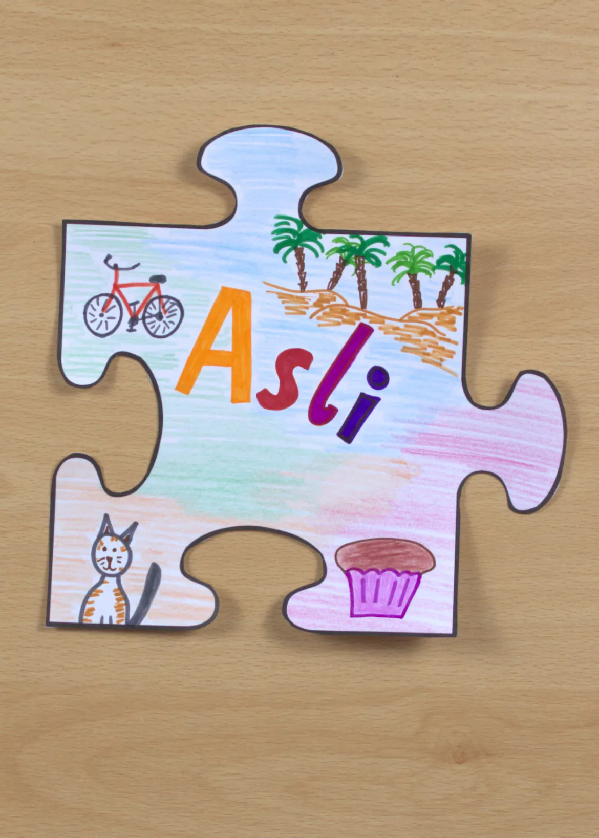 Bild in der Beschreibung des Unterrichtsmaterials Türdeko Puzzle, Kunst Grundschule, Gemeinschaftsbild von Pinselpauker #2