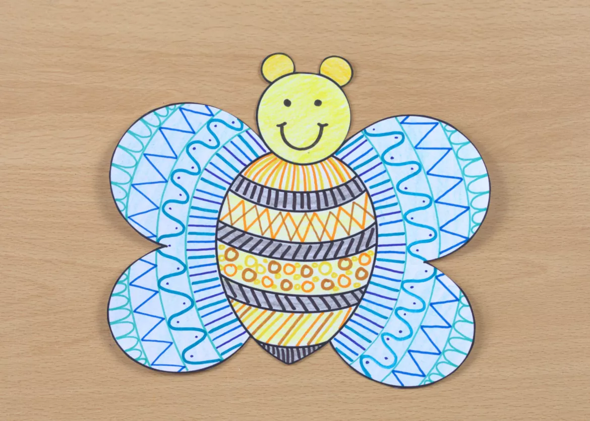 Bild in der Beschreibung des Unterrichtsmaterials Kunst Schulanfang, Türdeko Bienen, Klassenzimmer gestalten von Pinselpauker #2