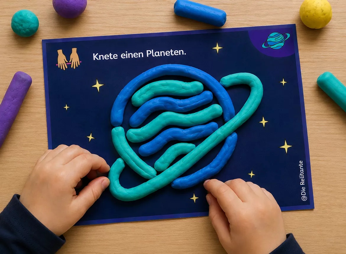 Bild in der Beschreibung des Unterrichtsmaterials Weltall kneten – Knetkartei zur Feinmotorik für Kindergarten, Vorschule, Grundschule & Förderunterricht von DieRelitante #1
