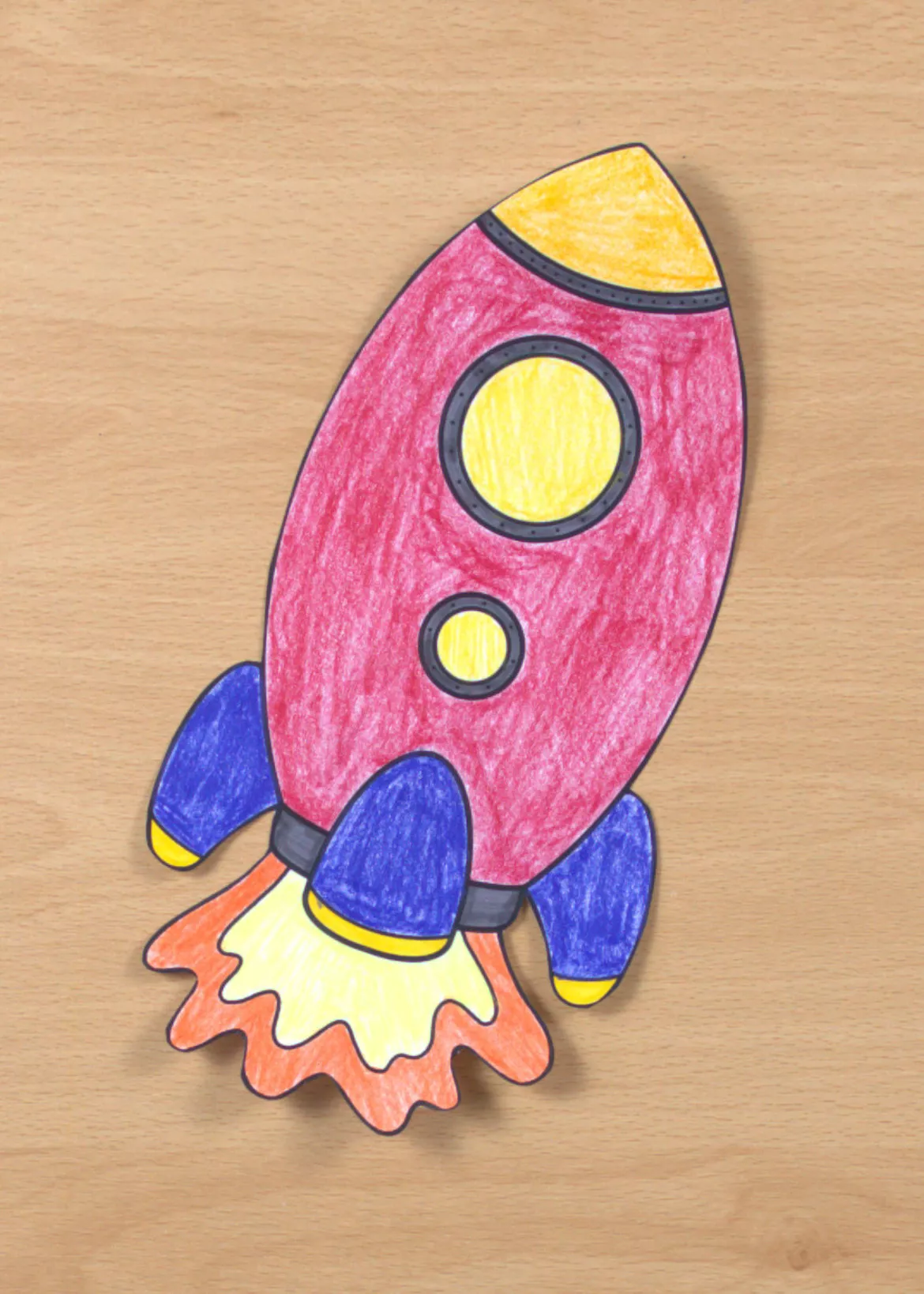 Bild in der Beschreibung des Unterrichtsmaterials Kunst Schulanfang, Türdeko Raketen, Klassenzimmer gestalten von Pinselpauker #2