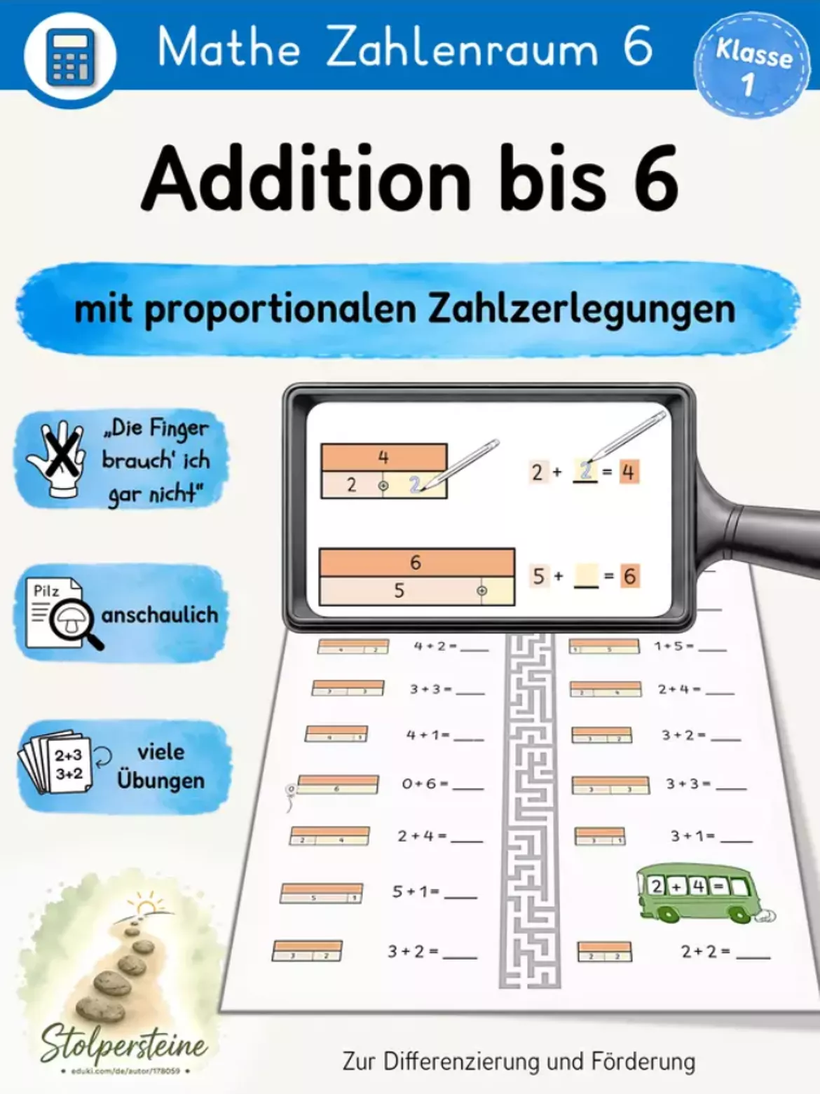 Bild in der Beschreibung des Unterrichtsmaterials Subtraktion bis 6 mit Zahlzerlegungen verstehen von Stolpersteine #7
