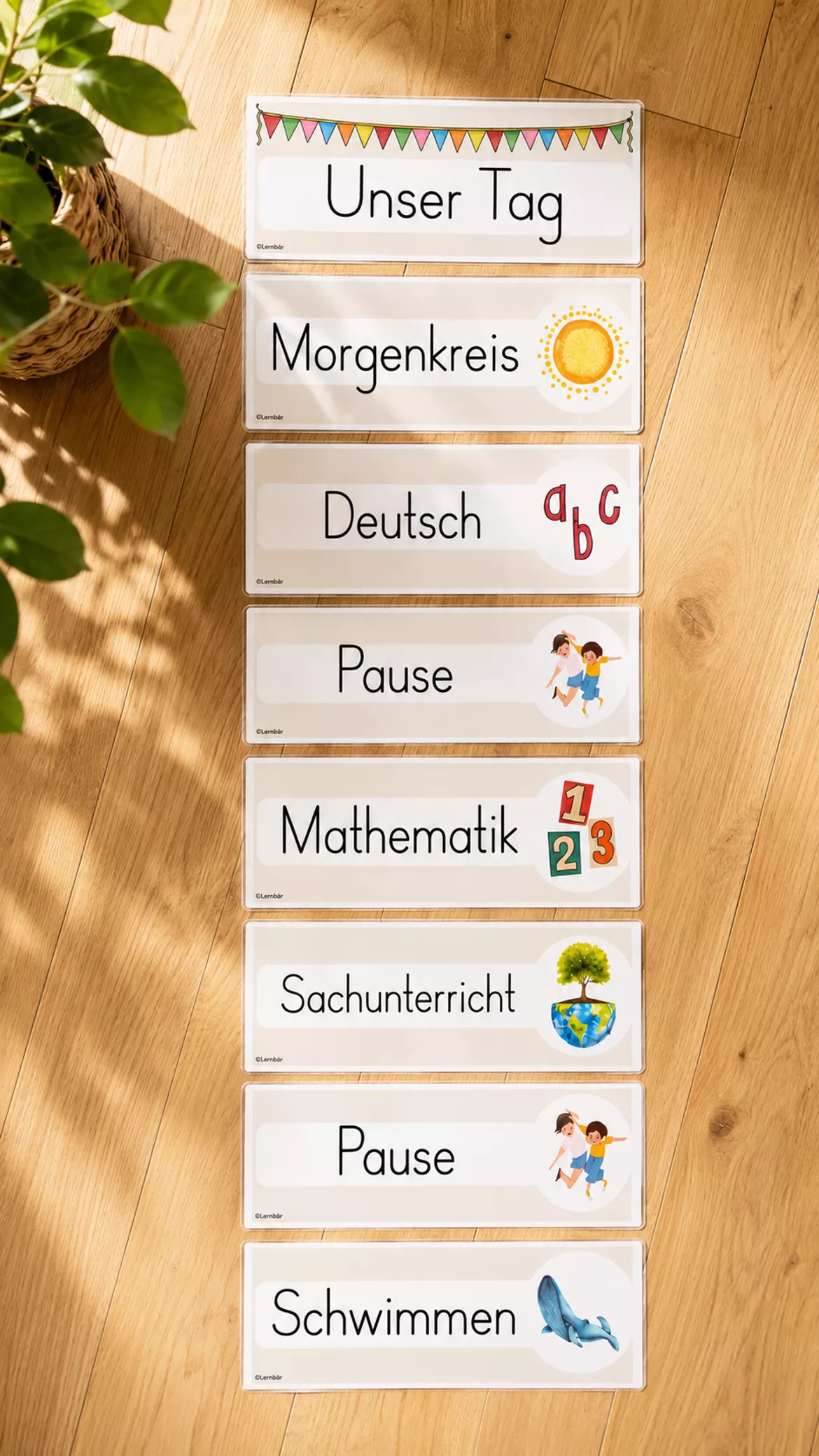 Bild in der Beschreibung des Unterrichtsmaterials Tagestransparenz - schlicht und bunt - über 100 Fächer von FreuleinBerg #1