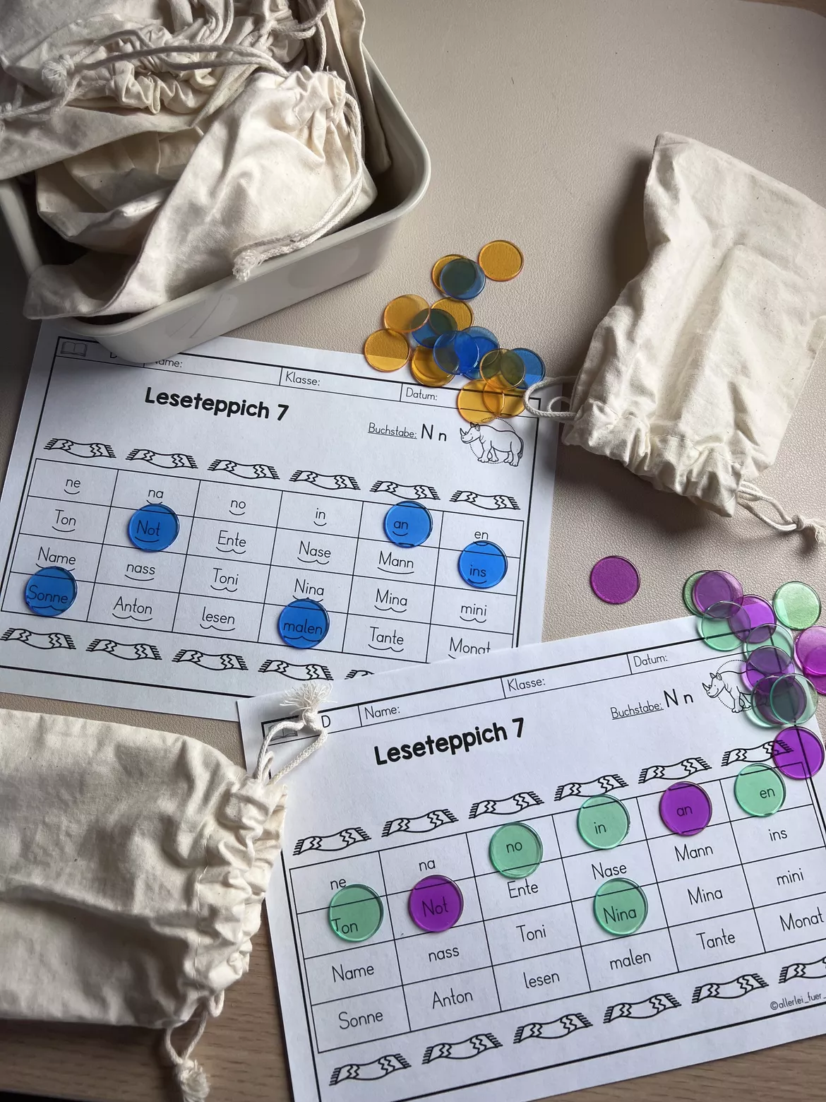 Bild in der Beschreibung des Unterrichtsmaterials Leseteppiche für die Grundschule (Klasse 1) – Lesen lernen mit Silben & Wörtern | Arbeitsblätter für den Anfangsunterricht von allerlei_fuer_die_schule #1
