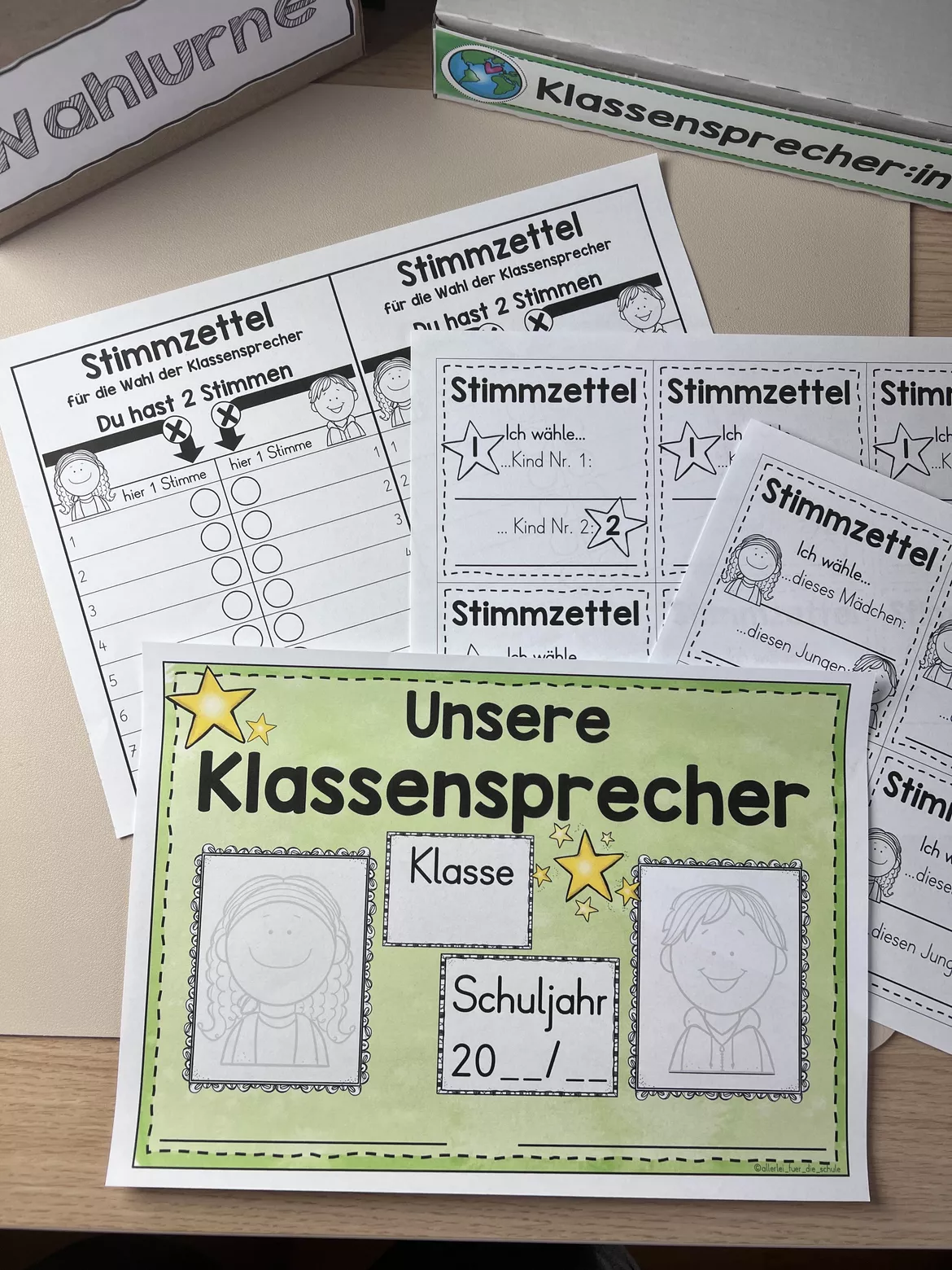 Bild in der Beschreibung des Unterrichtsmaterials Klassensprecherwahl Wahlunterlagen - Stimmzettel und Poster von allerlei_fuer_die_schule #2