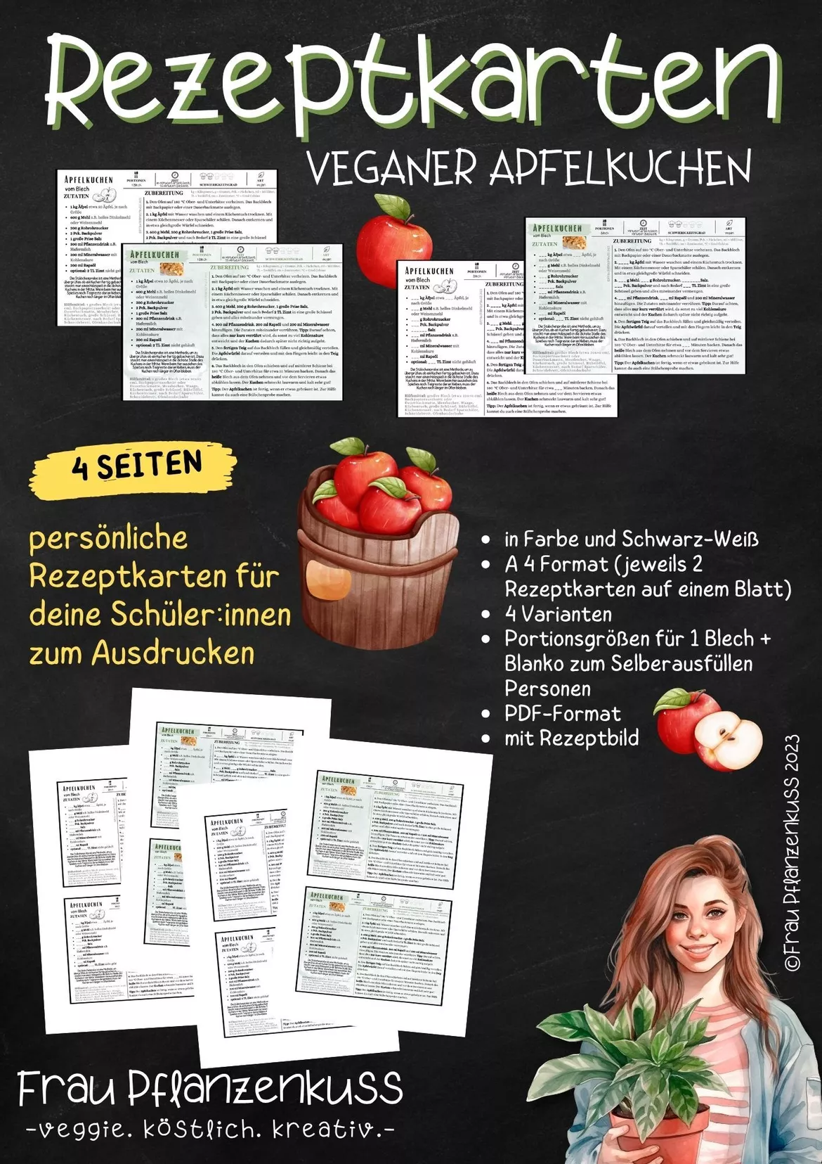 Bild in der Beschreibung des Unterrichtsmaterials Rezept: Veganer Apfelkuchen vom Blech | Hauswirtschaft & Ernährung | Klasse 5–9 von Frau Pflanzenkuss #4
