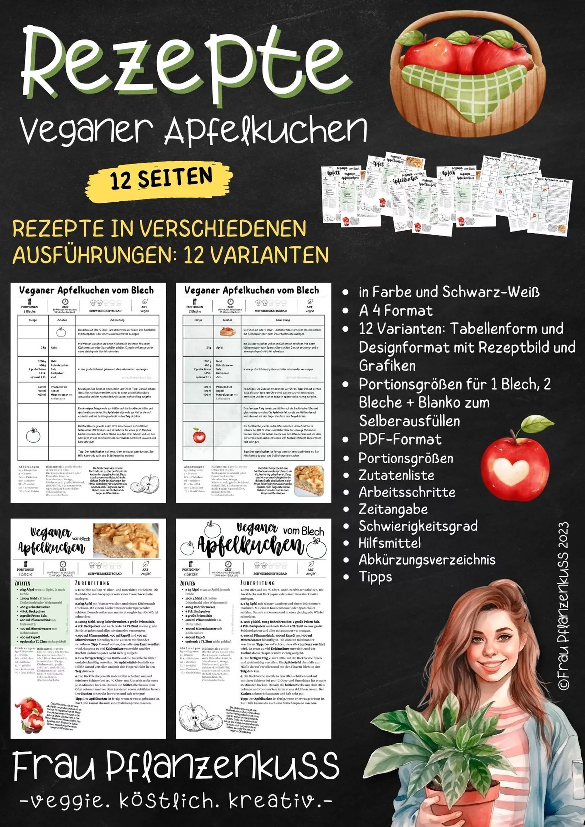 Bild in der Beschreibung des Unterrichtsmaterials Rezept: Veganer Apfelkuchen vom Blech | Hauswirtschaft & Ernährung | Klasse 5–9 von Frau Pflanzenkuss #3