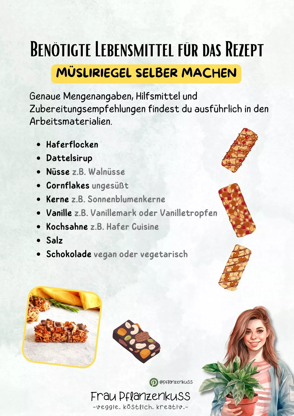 Bild in der Beschreibung des Unterrichtsmaterials Müsliriegel selber machen (vegan oder vegetarisch) | Hauswirtschaft & Ernährung | Klasse 5–9 von Frau Pflanzenkuss #1