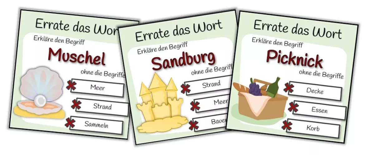 Bild in der Beschreibung des Unterrichtsmaterials Sommerferien - Errate das Wort Spiel von Dr.Teach #1