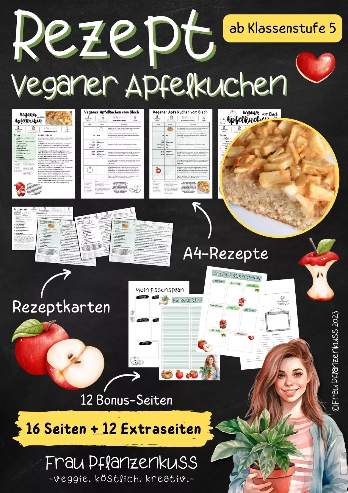 Bild in der Beschreibung des Unterrichtsmaterials Rezept: Veganer Apfelkuchen vom Blech | Hauswirtschaft & Ernährung | Klasse 5–9 von Frau Pflanzenkuss #2