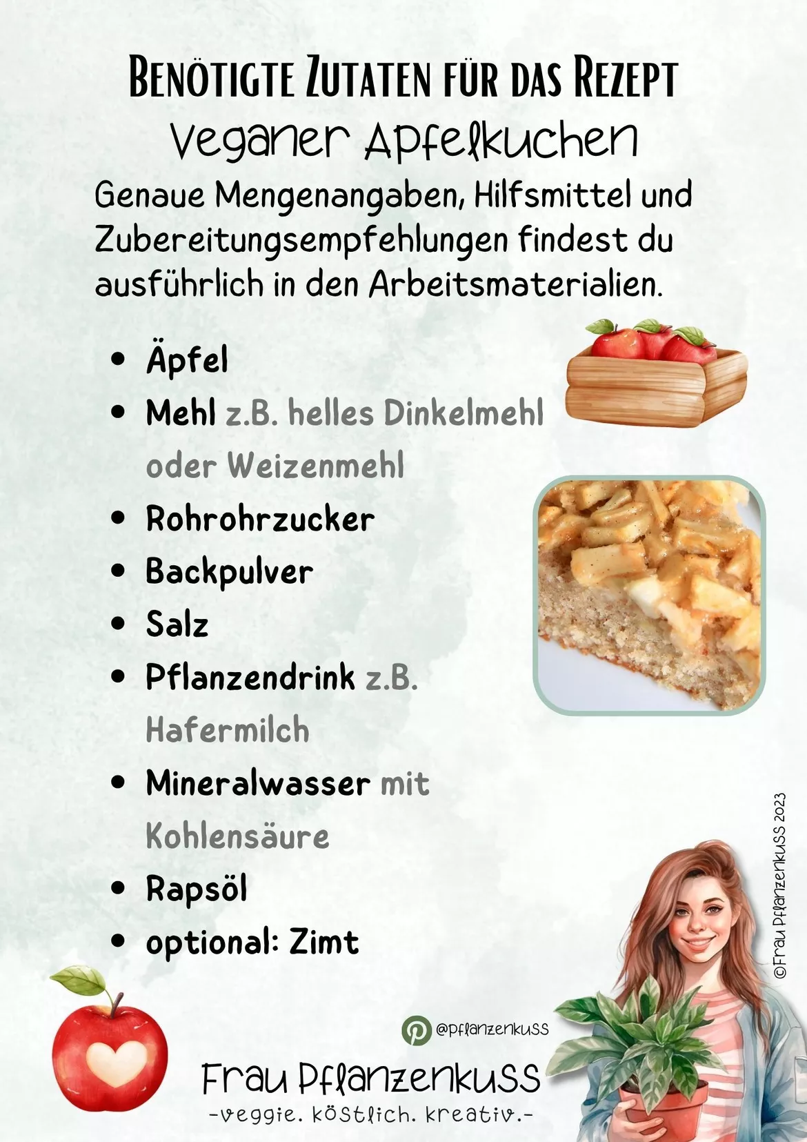 Bild in der Beschreibung des Unterrichtsmaterials Rezept: Veganer Apfelkuchen vom Blech | Hauswirtschaft & Ernährung | Klasse 5–9 von Frau Pflanzenkuss #1