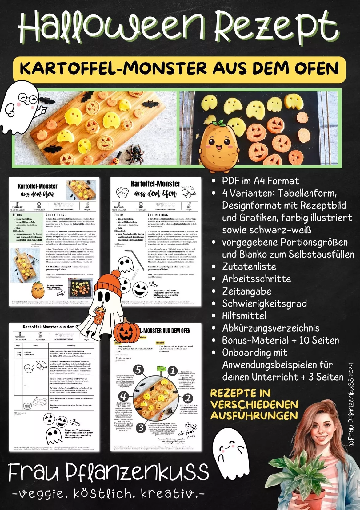 Bild in der Beschreibung des Unterrichtsmaterials Halloween-Rezept: Kartoffel-Monster aus dem Ofen | Hauswirtschaft & Ernährung | Klasse 5–9 von Frau Pflanzenkuss #2