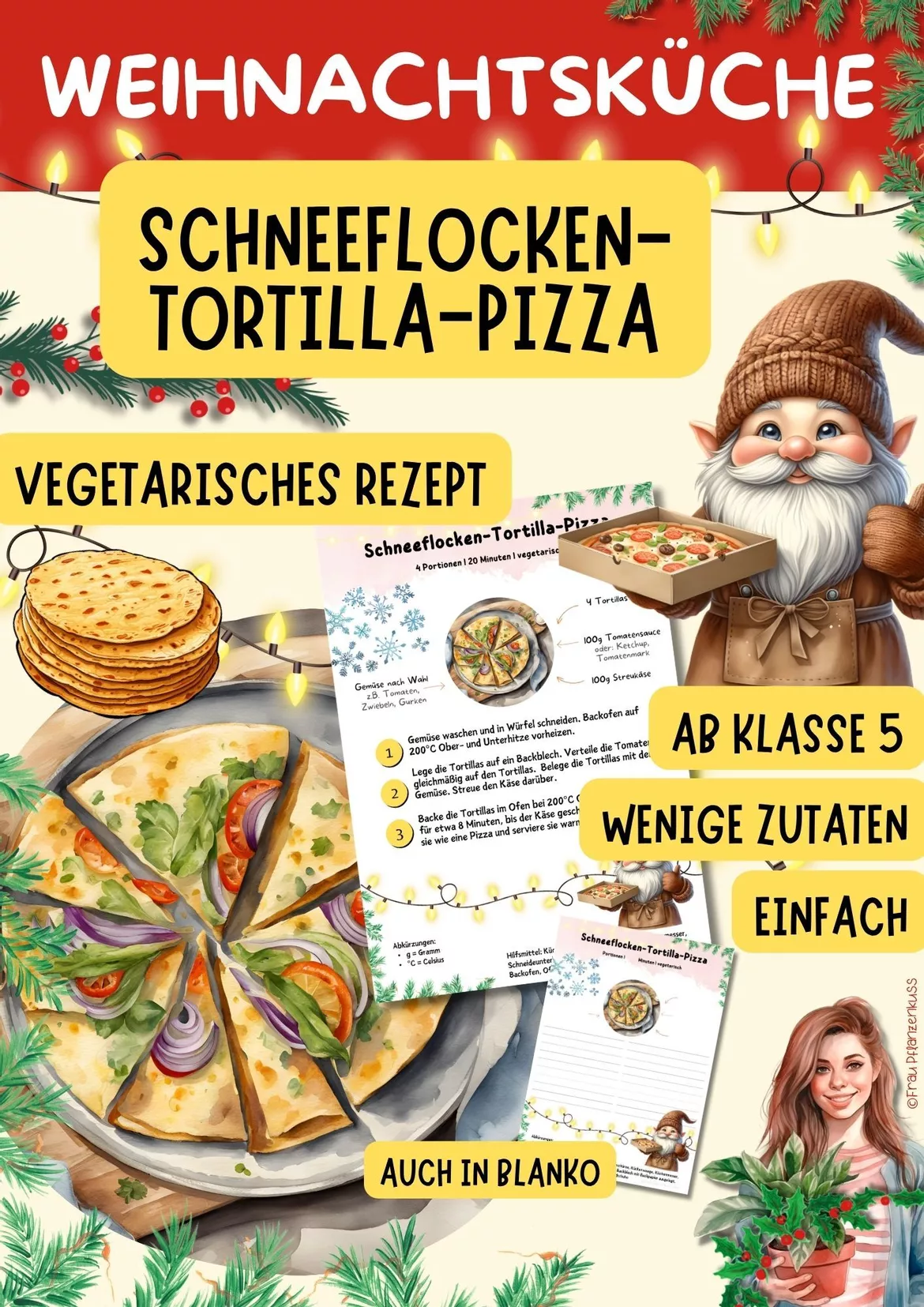 Bild in der Beschreibung des Unterrichtsmaterials Wichtelrezept: Schneeflocken-Tortilla | Vegetarisch | Weihnachtsrezept für Hauswirtschaft Klasse 5–9 von Frau Pflanzenkuss #2