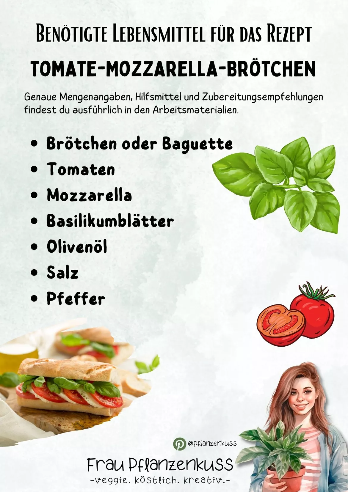 Bild in der Beschreibung des Unterrichtsmaterials Rezept: Tomate-Mozzarella-Brötchen | Vegetarisch | Hauswirtschaft & Ernährung | Klasse 5–9 von Frau Pflanzenkuss #1