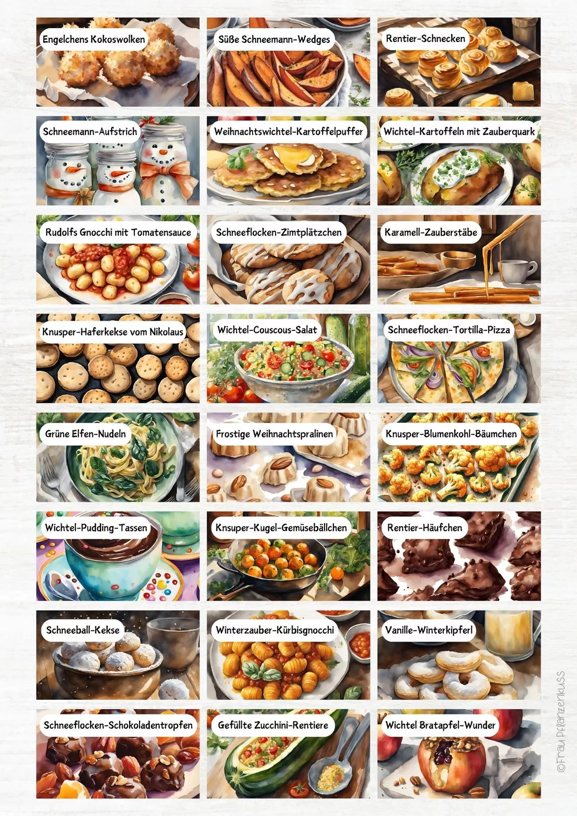 Bild in der Beschreibung des Unterrichtsmaterials Adventskalender Rezepte Schule | 24 vegane & vegetarische Wichtelrezepte | Hauswirtschaft von Frau Pflanzenkuss #3