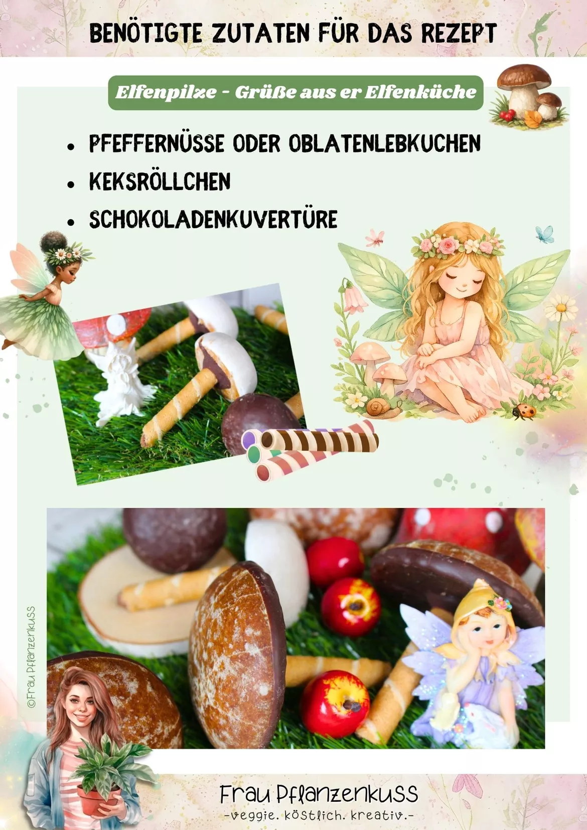 Bild in der Beschreibung des Unterrichtsmaterials Elfenrezept: Elfenpilze aus der Elfenküche | Kreatives Rezept für Schule & Projekte | Klasse 3–6 von Frau Pflanzenkuss #1