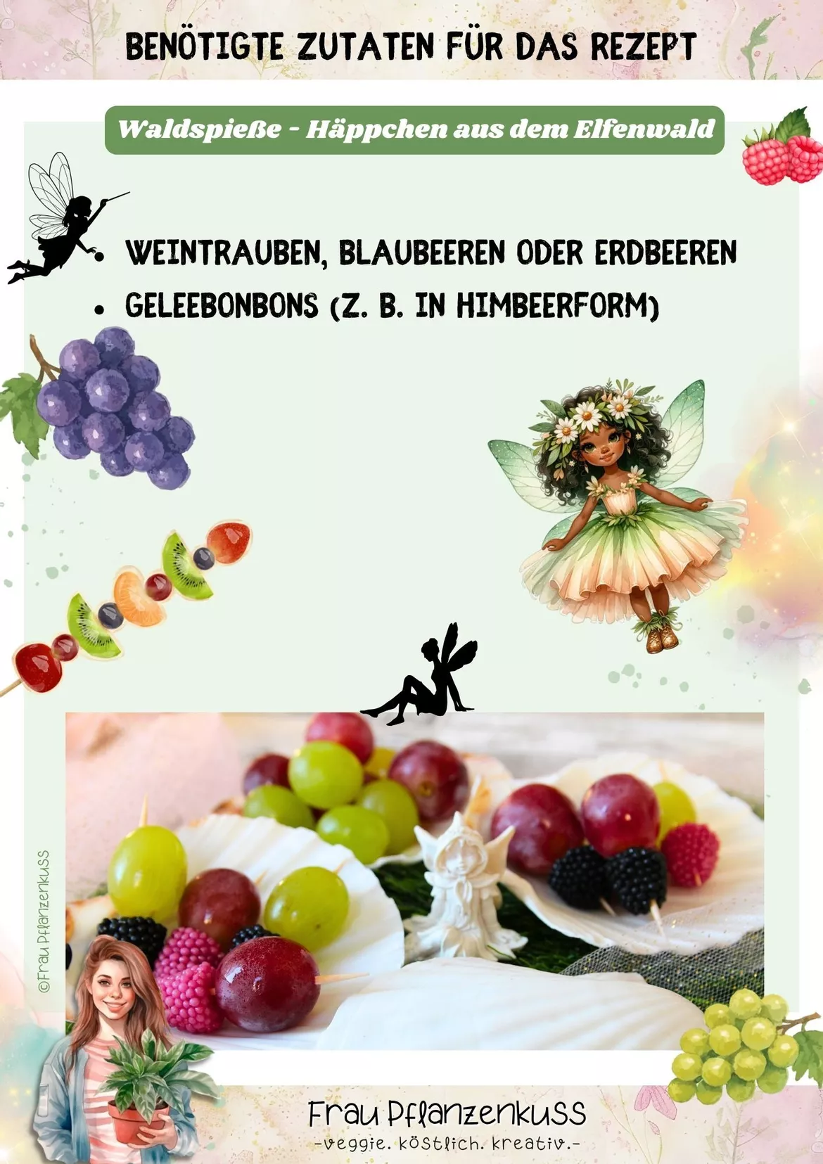Bild in der Beschreibung des Unterrichtsmaterials Elfenrezept: Waldspieße – Häppchen aus dem Elfenwald | Gesunder Snack | Schule & Projekte | Klasse 3–6 von Frau Pflanzenkuss #1