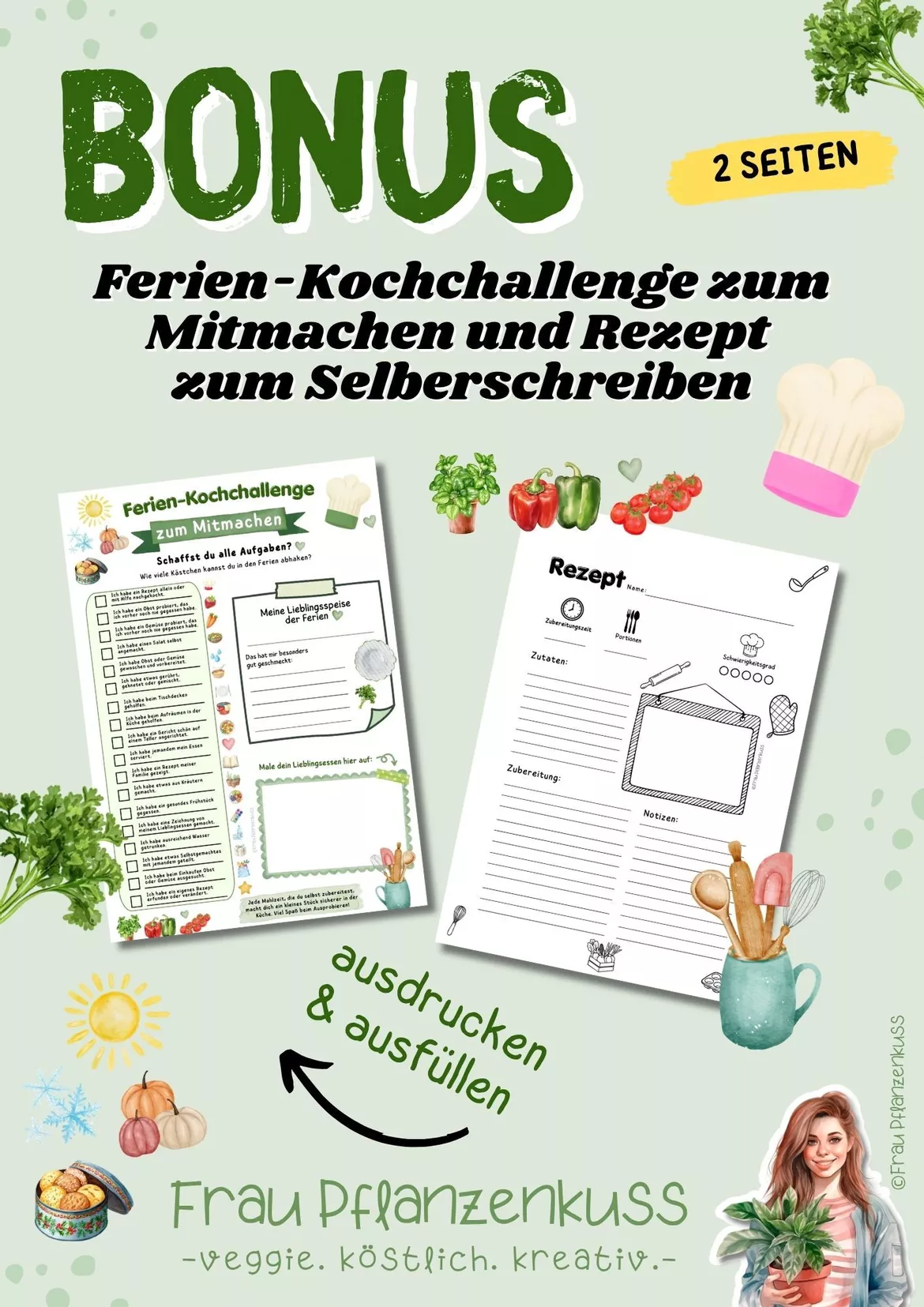 Bild in der Beschreibung des Unterrichtsmaterials Kirschzauber mit Quark | Mini-Rezeptkarte | vegetarisch | Feriengruß | Klasse 3–6 von Frau Pflanzenkuss #2