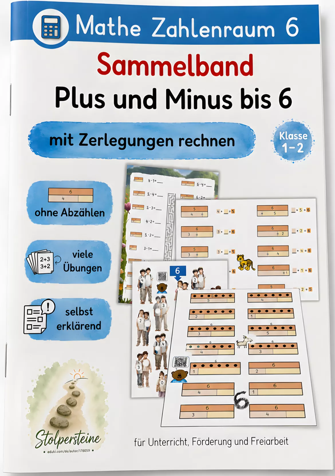 Bild in der Beschreibung des Unterrichtsmaterials Sammelband Plus und Minus bis 6, mit Zerlegungen rechnen von Stolpersteine #10