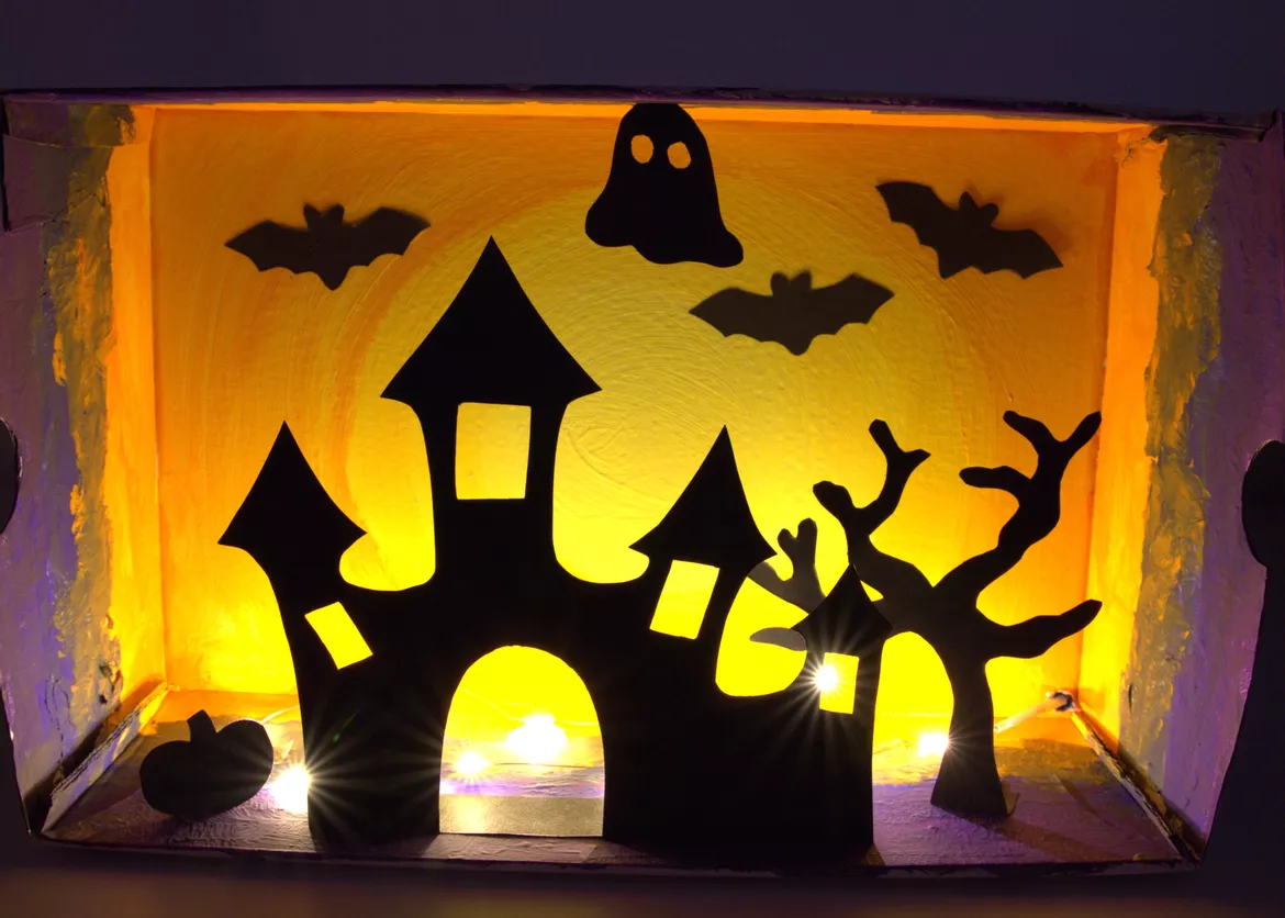 Bild in der Beschreibung des Unterrichtsmaterials Kunst Halloween, Halloween in der Kiste, Herbst von Pinselpauker #1