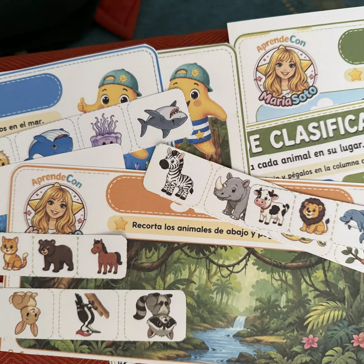 Bild in der Beschreibung des Unterrichtsmaterials Clasifica los animales. Láminas manipulativas de hábitats. Educación Infantil. Primaria. Estrellín von Aprende con MariaSoto #3