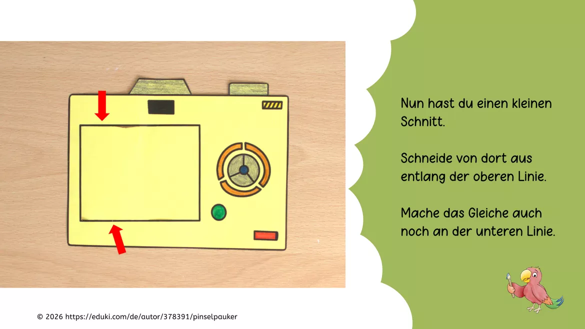 Bild in der Beschreibung des Unterrichtsmaterials Kunst Grundschule, Fotoapparat Ferienerlebnisse, Ferienerzählung von Pinselpauker #2