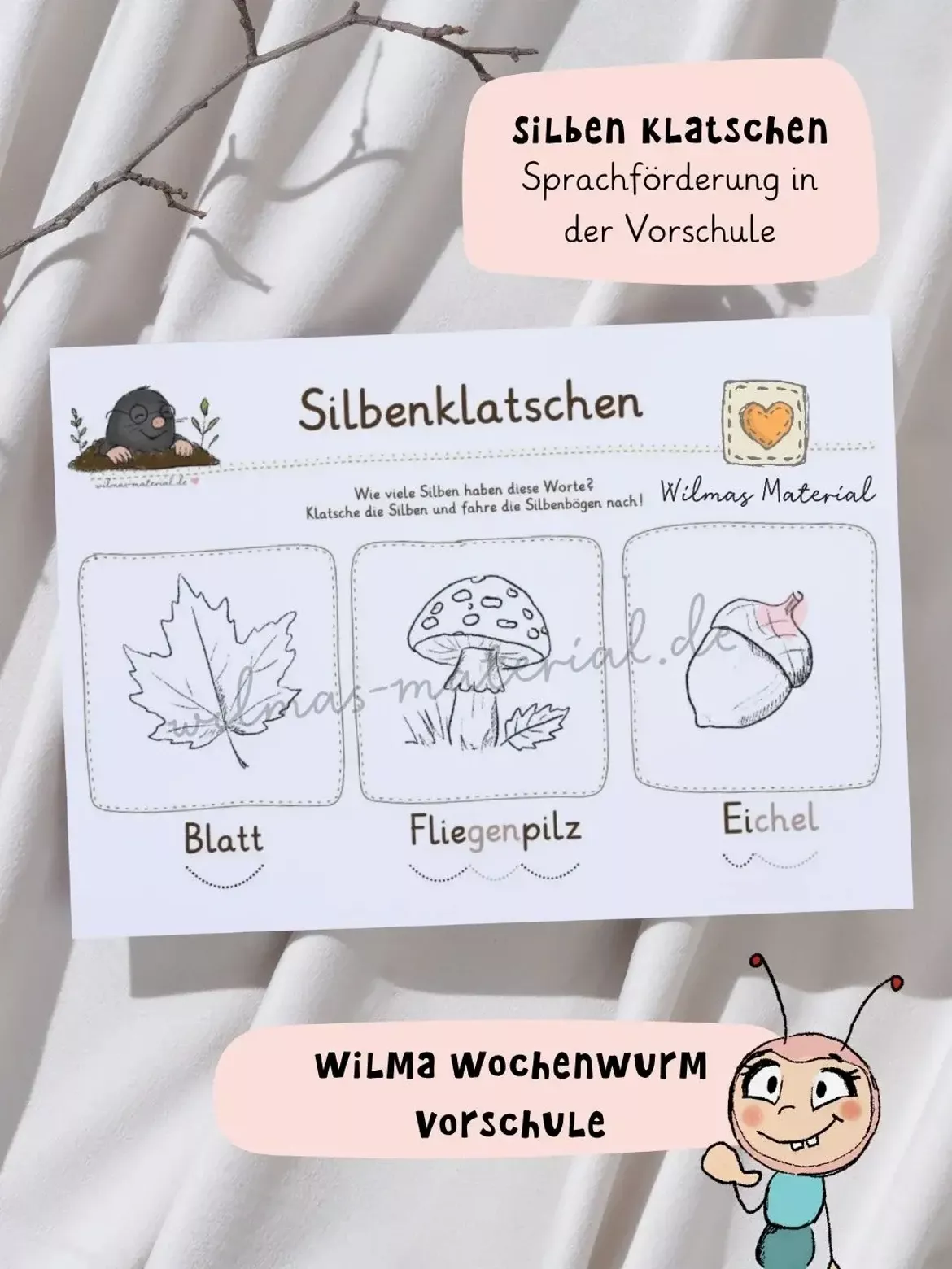 Bild in der Beschreibung des Unterrichtsmaterials Vorschulheft Herbst: 34 Arbeitsblätter für die Vorschule von Wilma Wochenwurm #3