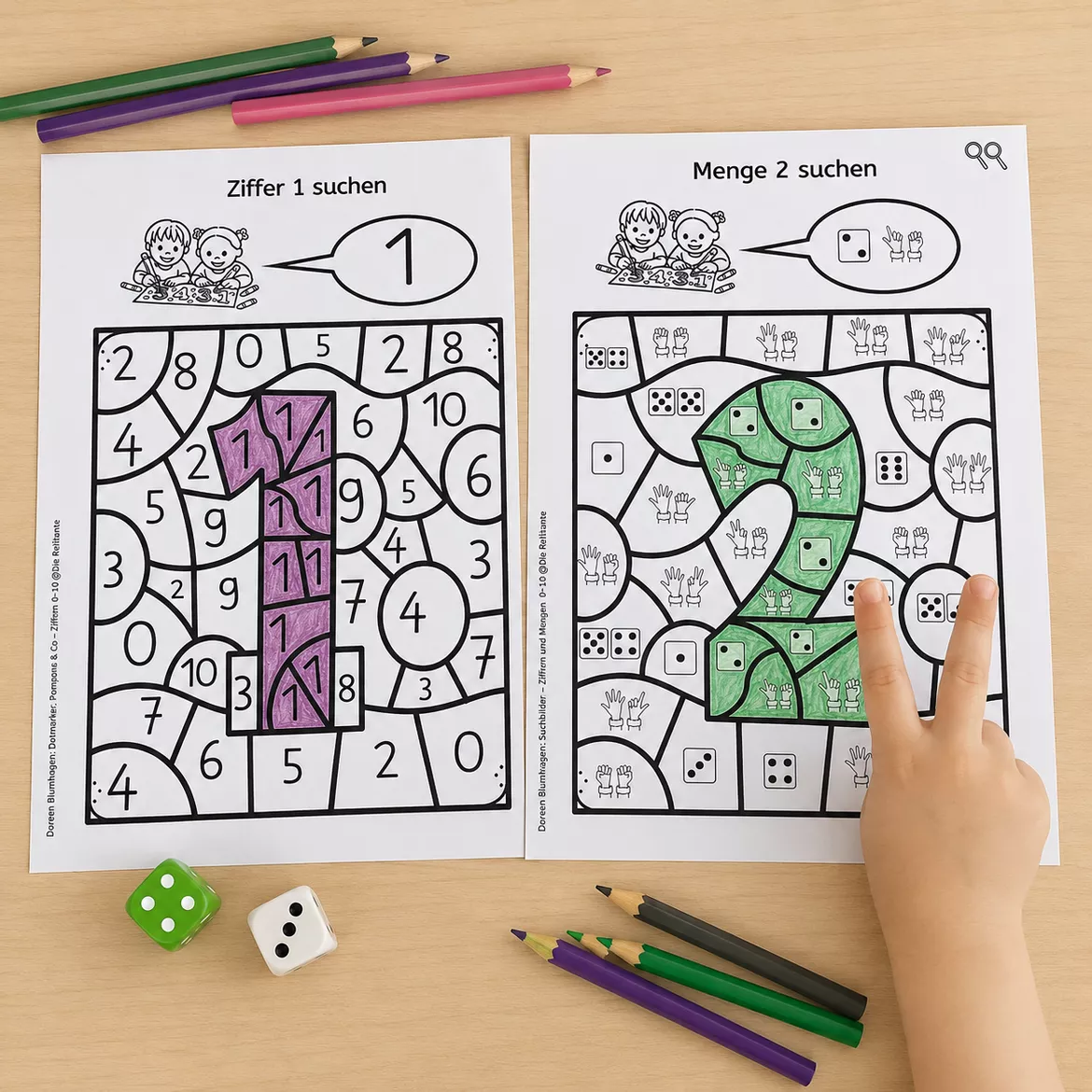 Bild in der Beschreibung des Unterrichtsmaterials Suchsel Zahlen 0–10 | Ziffern & Mengen suchen | Mathematik, Klasse 1, Vorschule & Förderschule von DieRelitante #1