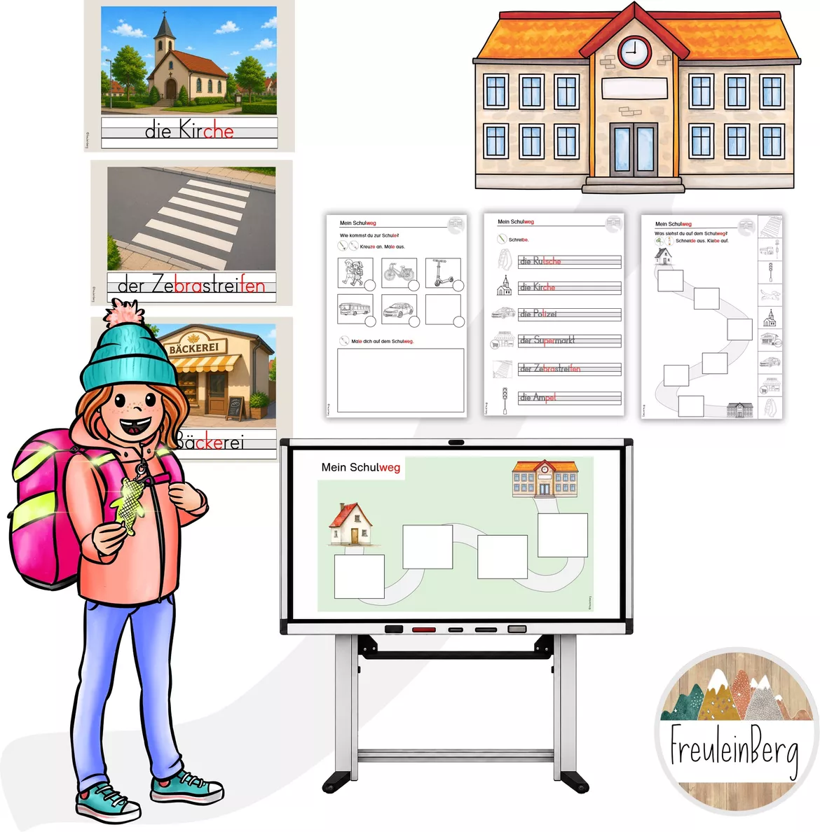 Bild in der Beschreibung des Unterrichtsmaterials Verkehrserziehung 2. Stunde: Mein Schulweg (inkl. Stundenverlauf) von FreuleinBerg #1