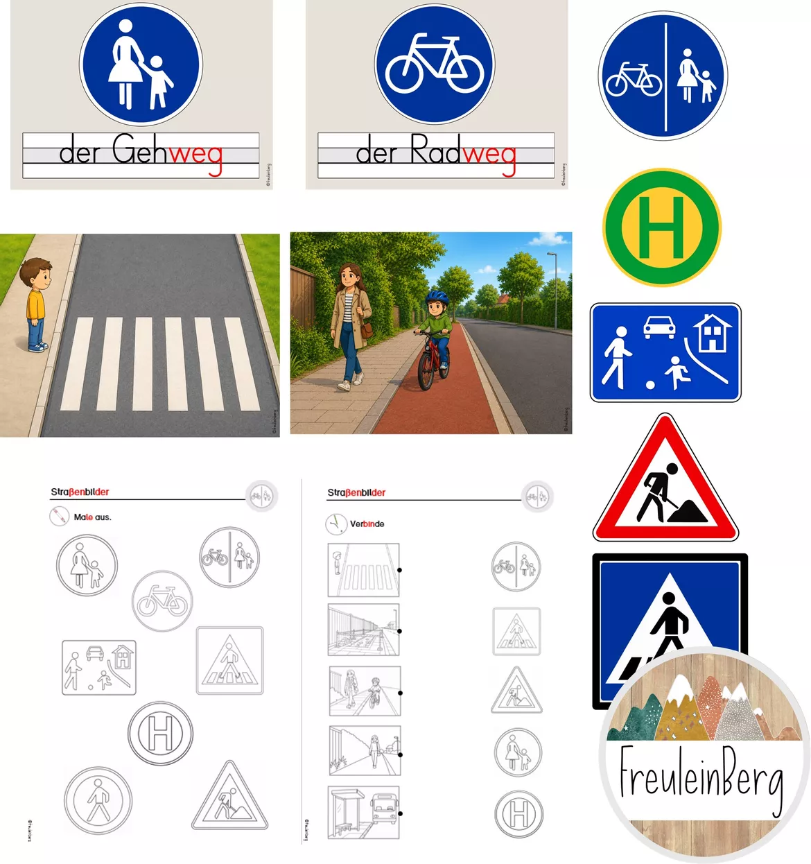Bild in der Beschreibung des Unterrichtsmaterials Verkehrserziehung 7. Stunde: Verkehrsschilder (inkl. Stundenverlauf) von FreuleinBerg #1