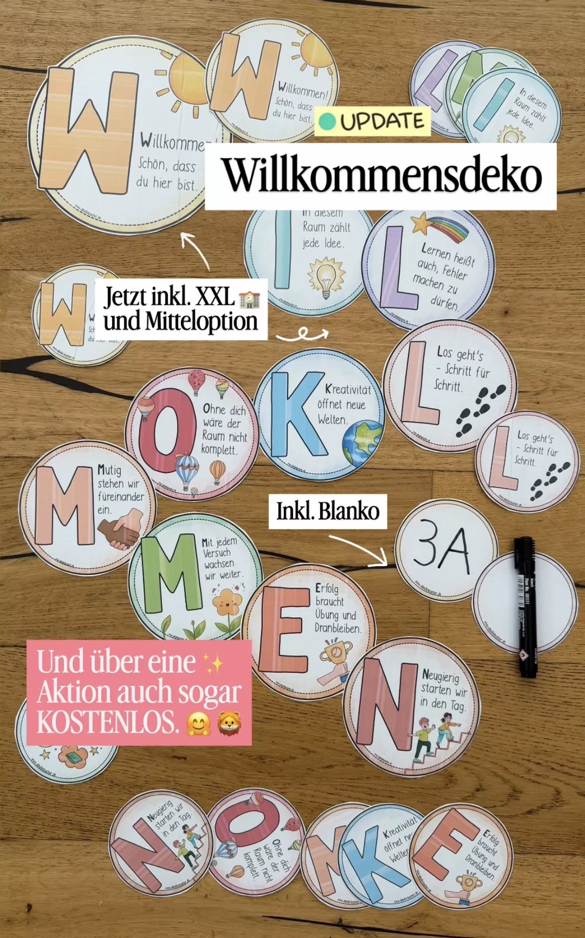 Bild in der Beschreibung des Unterrichtsmaterials Willkommensdeko / Klassenzimmer - Poster Klassenlehrer / Growth Mindset Begrüßungen Willkommen Türdeko Schuljahresanfang von Doodleteacher #4