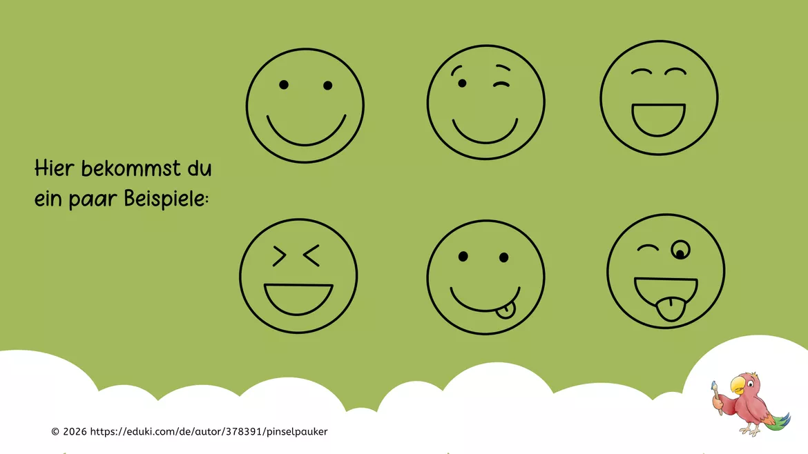 Bild in der Beschreibung des Unterrichtsmaterials Kunst Grundschule, Male einen bunten Smiley von Pinselpauker #2