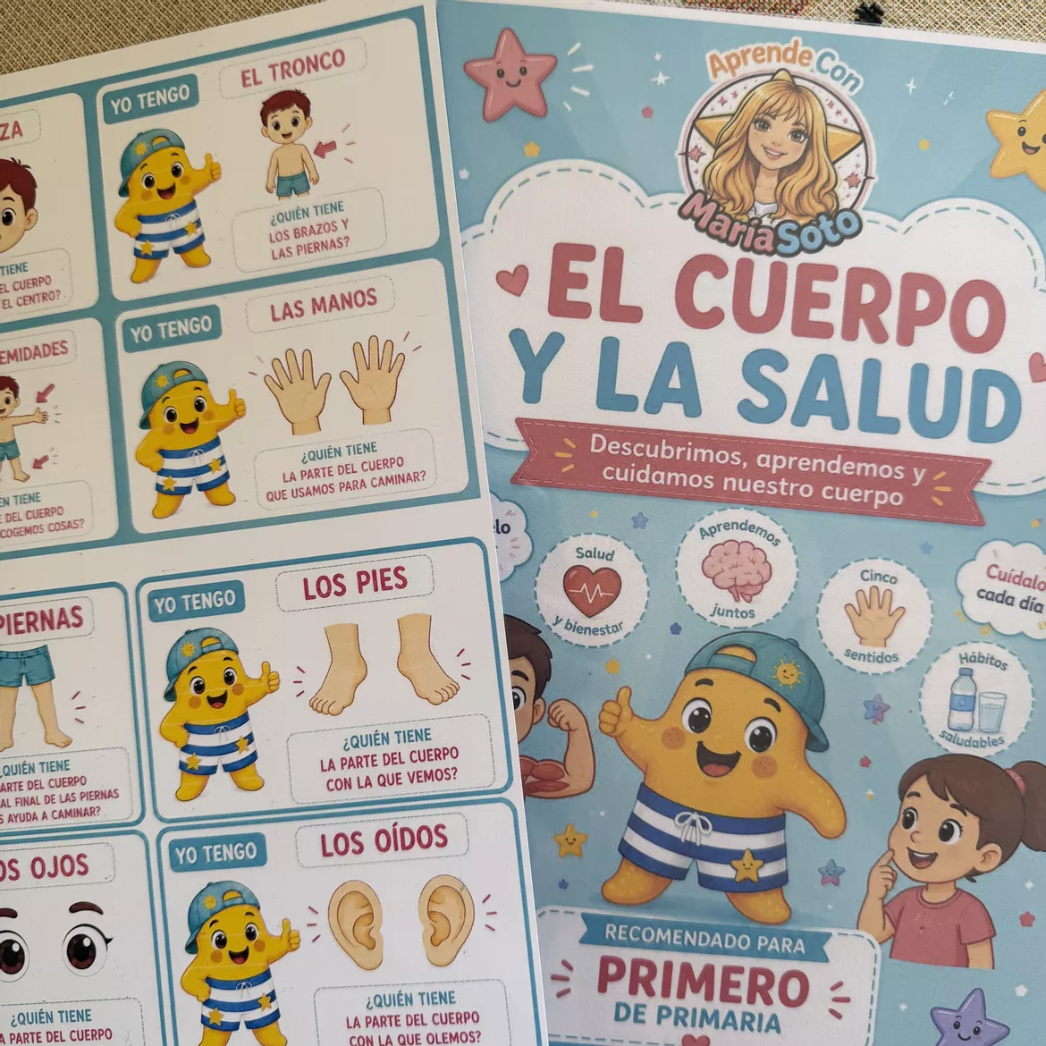 Bild in der Beschreibung des Unterrichtsmaterials EL CUERPO Y LA SALUD 1.º PRIMARIA Tema + juego + evaluación von Aprende con MariaSoto #3