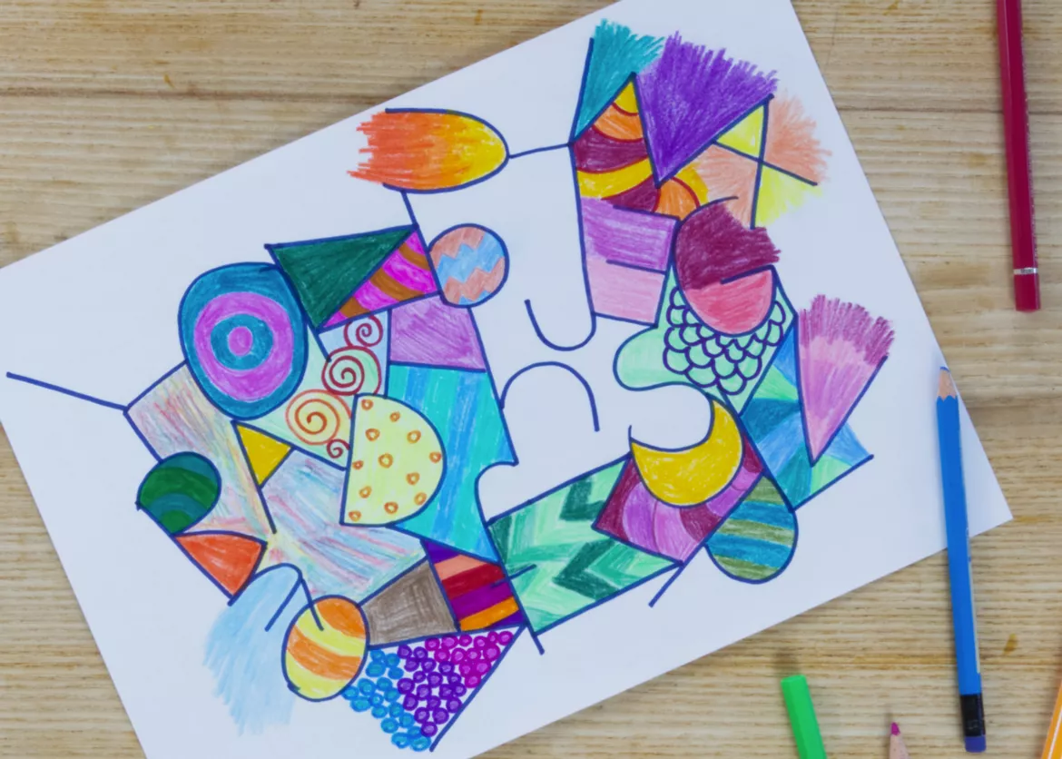 Bild in der Beschreibung des Unterrichtsmaterials Kunst Klasse 2, Gestalte ein Buntes ABC-Bild von Pinselpauker #1