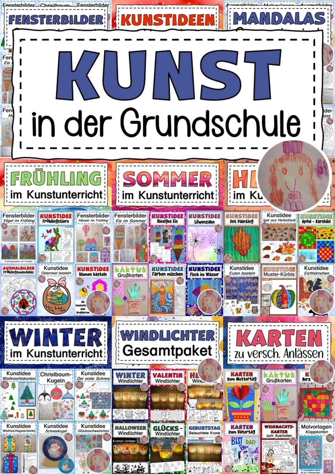 Bild in der Beschreibung des Unterrichtsmaterials Kunstideen Herbst Kunst Herbst von Abenteuer Grundschule #1