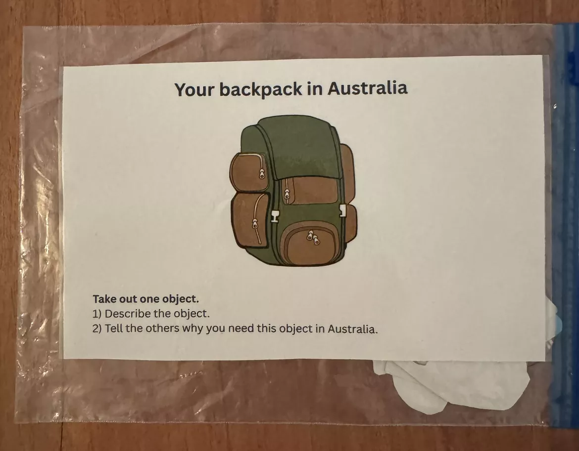 Bild in der Beschreibung des Unterrichtsmaterials Your Backpack to Australia (Einstiegsstunde Speaking) von sprachstark #1
