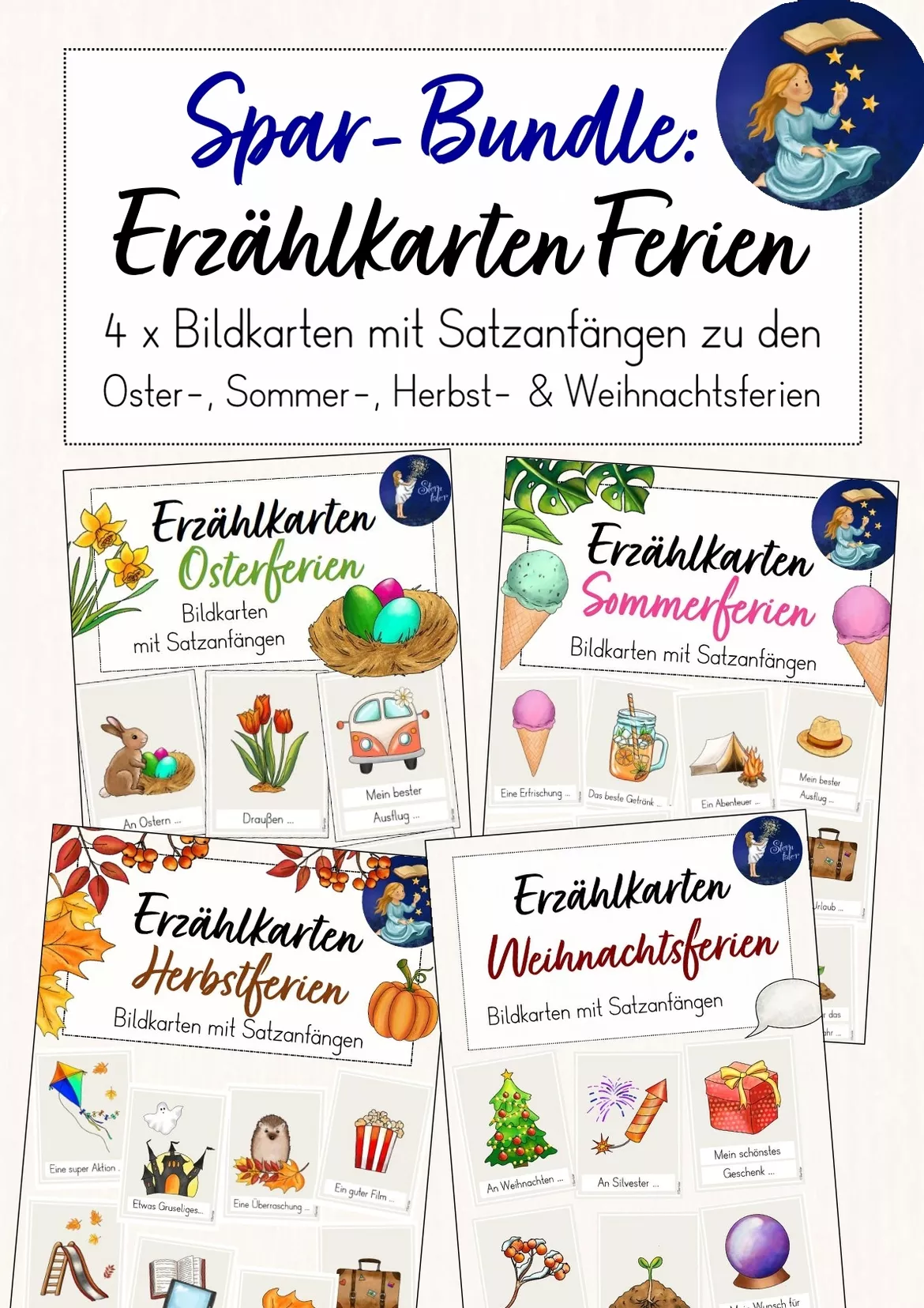 Bild in der Beschreibung des Unterrichtsmaterials Erzählen von den Sommerferien - Bildkarten von Sterntaler #1