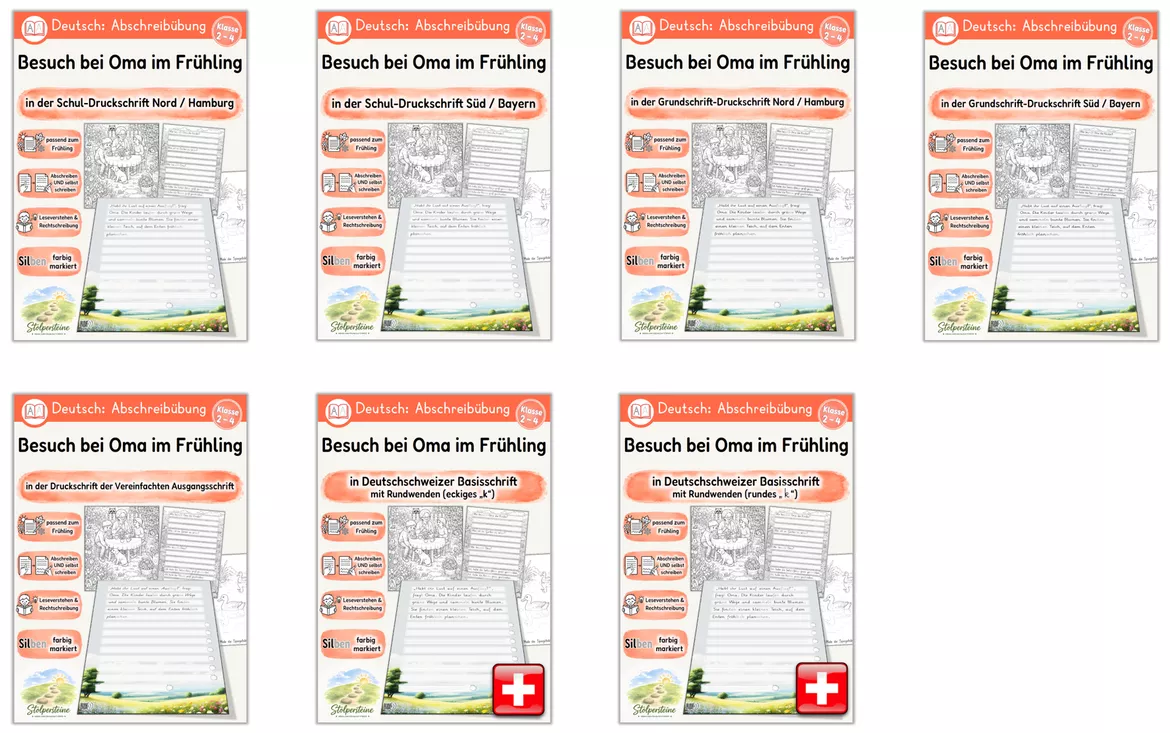 Bild in der Beschreibung des Unterrichtsmaterials Frühling - Abschreibübung "Besuch bei Oma" in 7 Schul - Druckschriften (D-A-CH) von Stolpersteine #1
