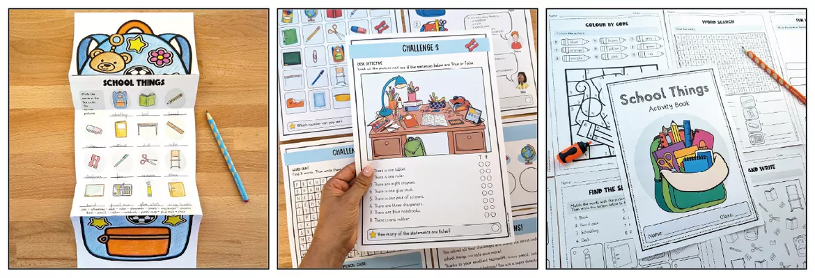 Bild in der Beschreibung des Unterrichtsmaterials Pack Back to School Inglés Primaria – Material Didáctico para 3º y 4º de Primaria von Brighter Day Classroom #1