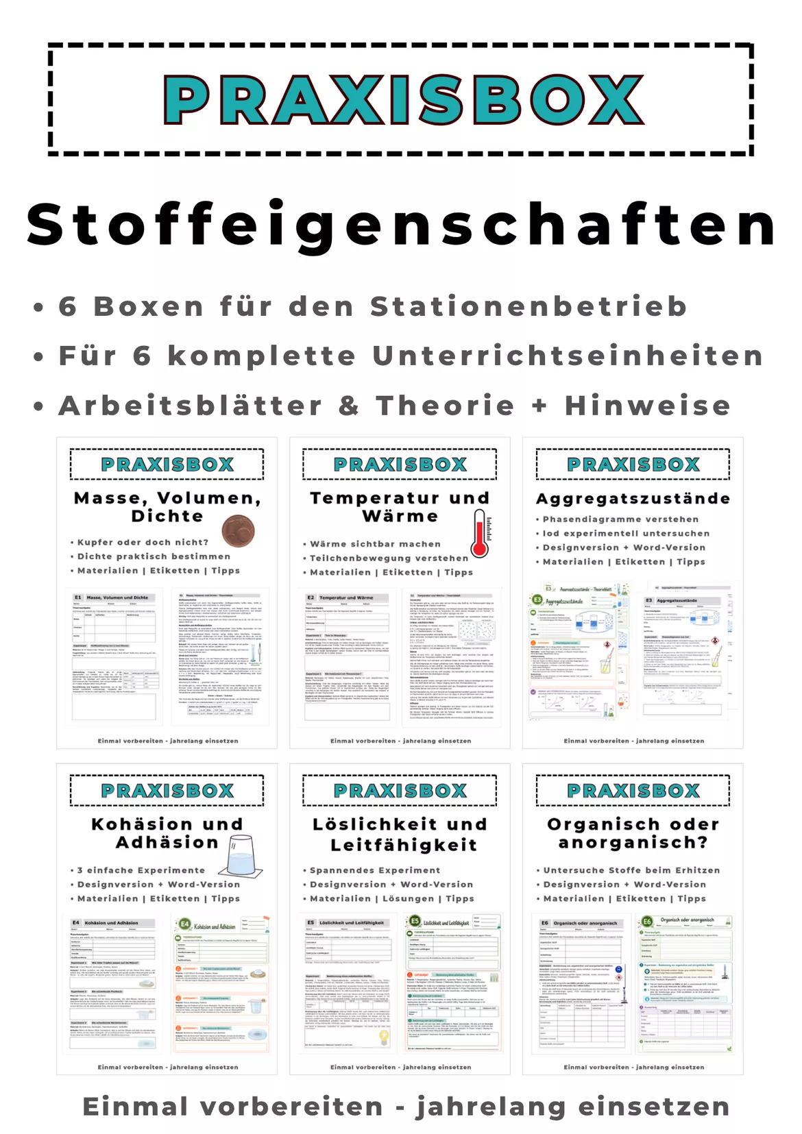 Bild in der Beschreibung des Unterrichtsmaterials Organisch oder anorganisch | Stoffeigenschaften von Praxisbox - NaWi #1